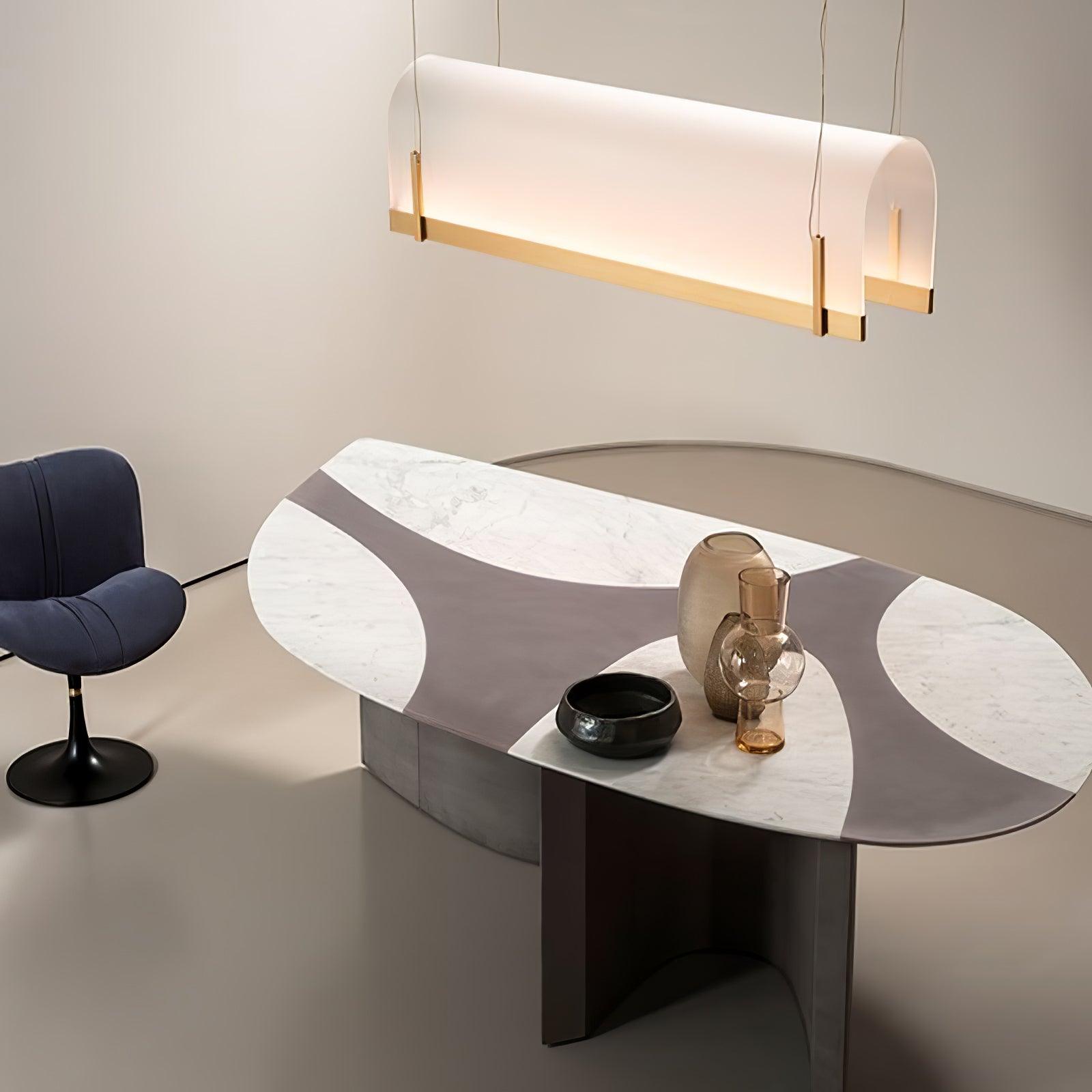 Cevinen Linear Gold Pendant Light - Blowlighting