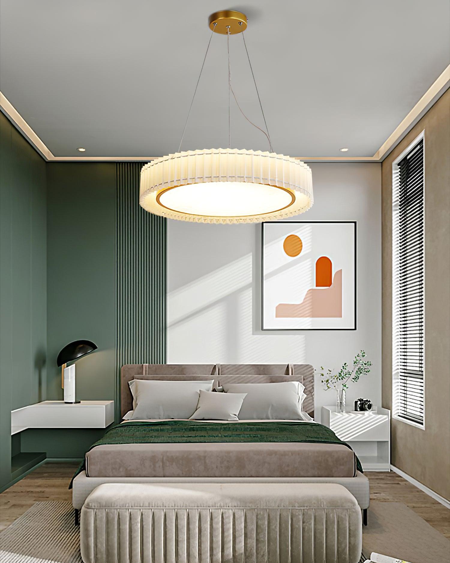Round Pleated Pendant Lamp - Blowlighting