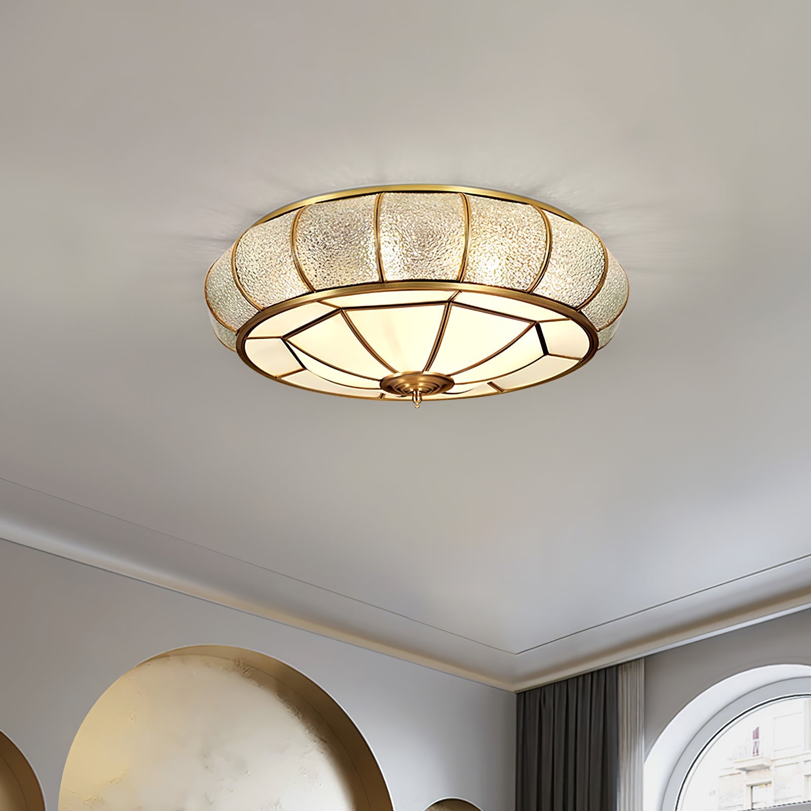 Round Textured Glass Ceiling Light - Blowlighting