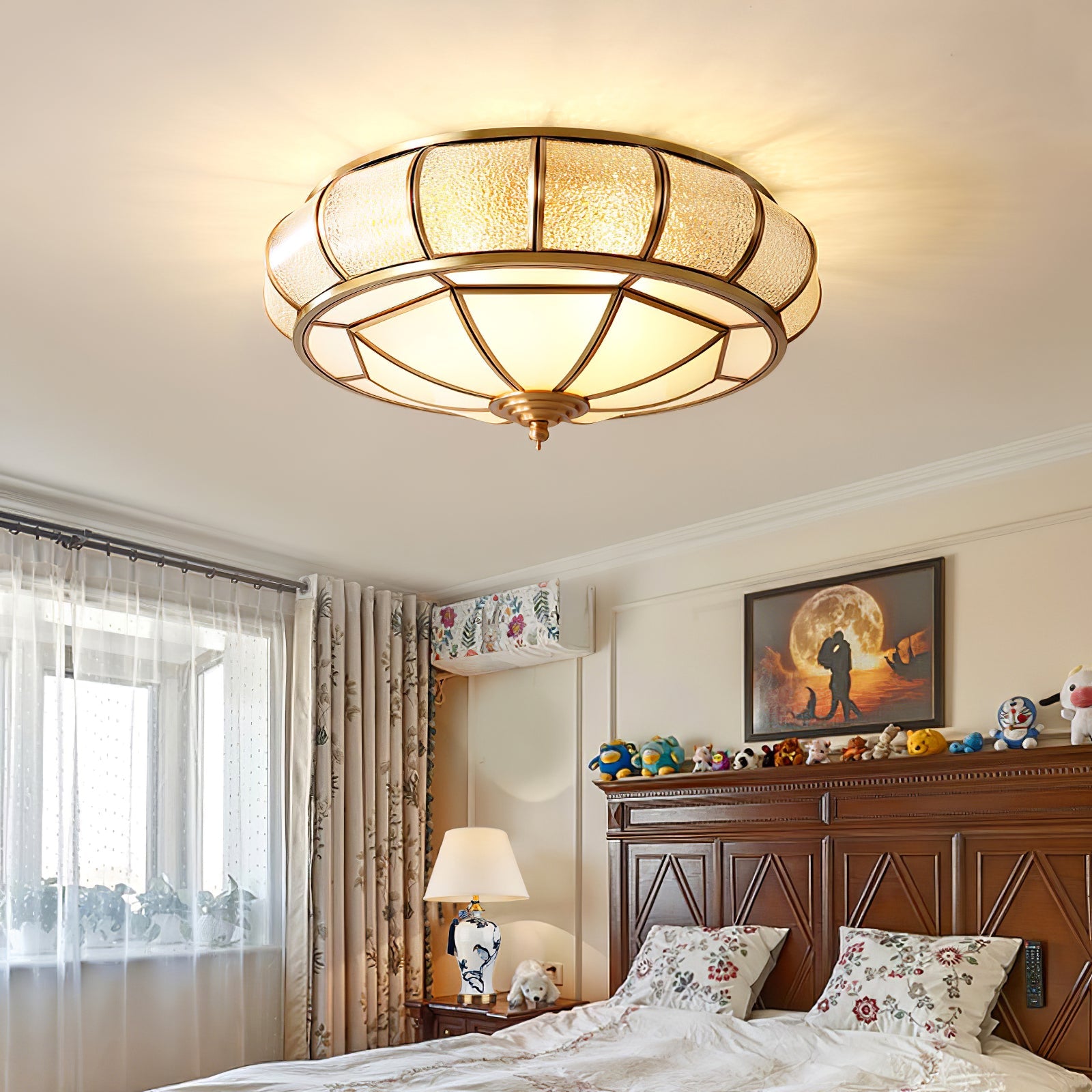 Round Textured Glass Ceiling Light - Blowlighting