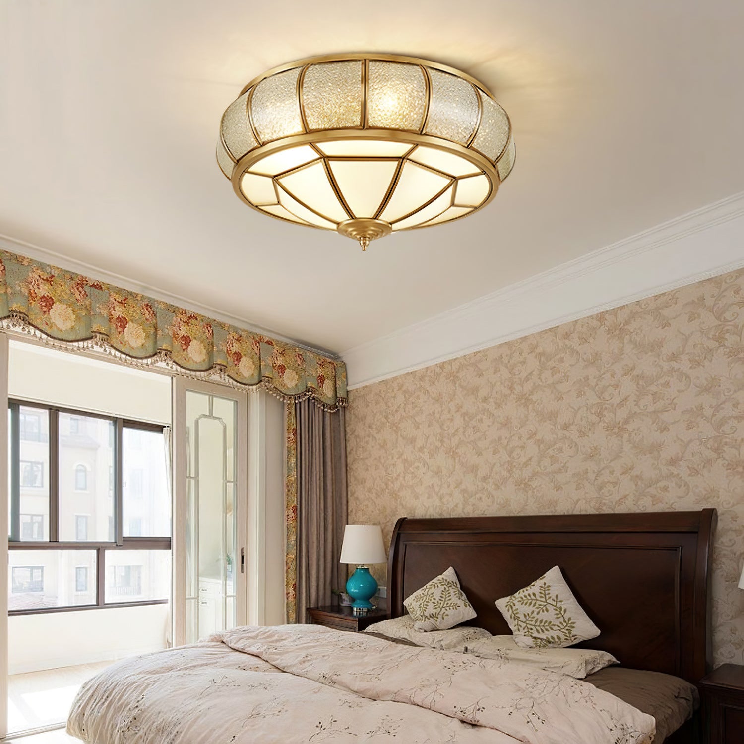Round Textured Glass Ceiling Light - Blowlighting