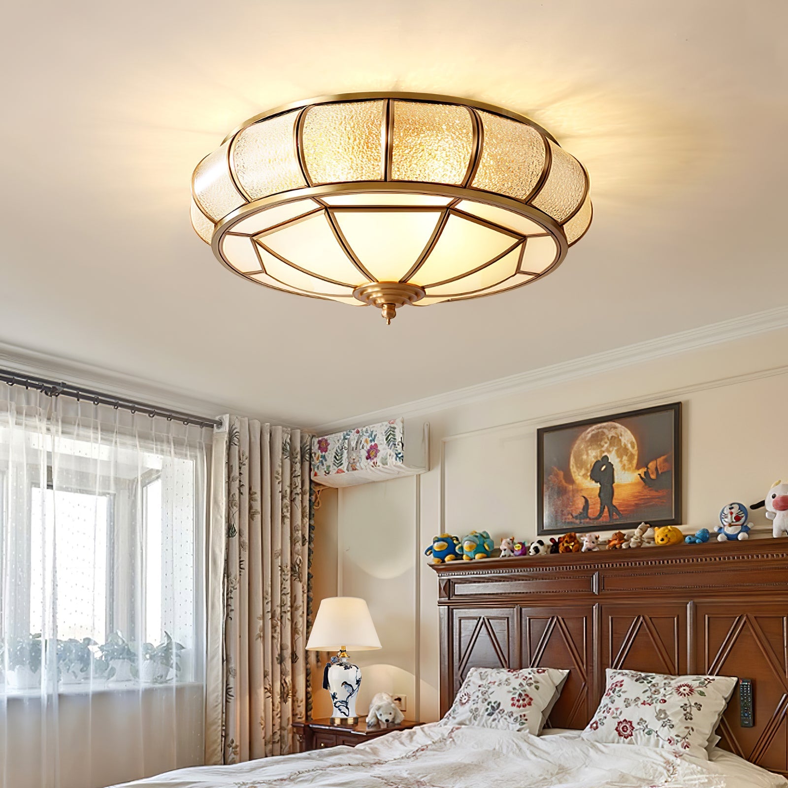 Round Textured Glass Ceiling Light - Blowlighting