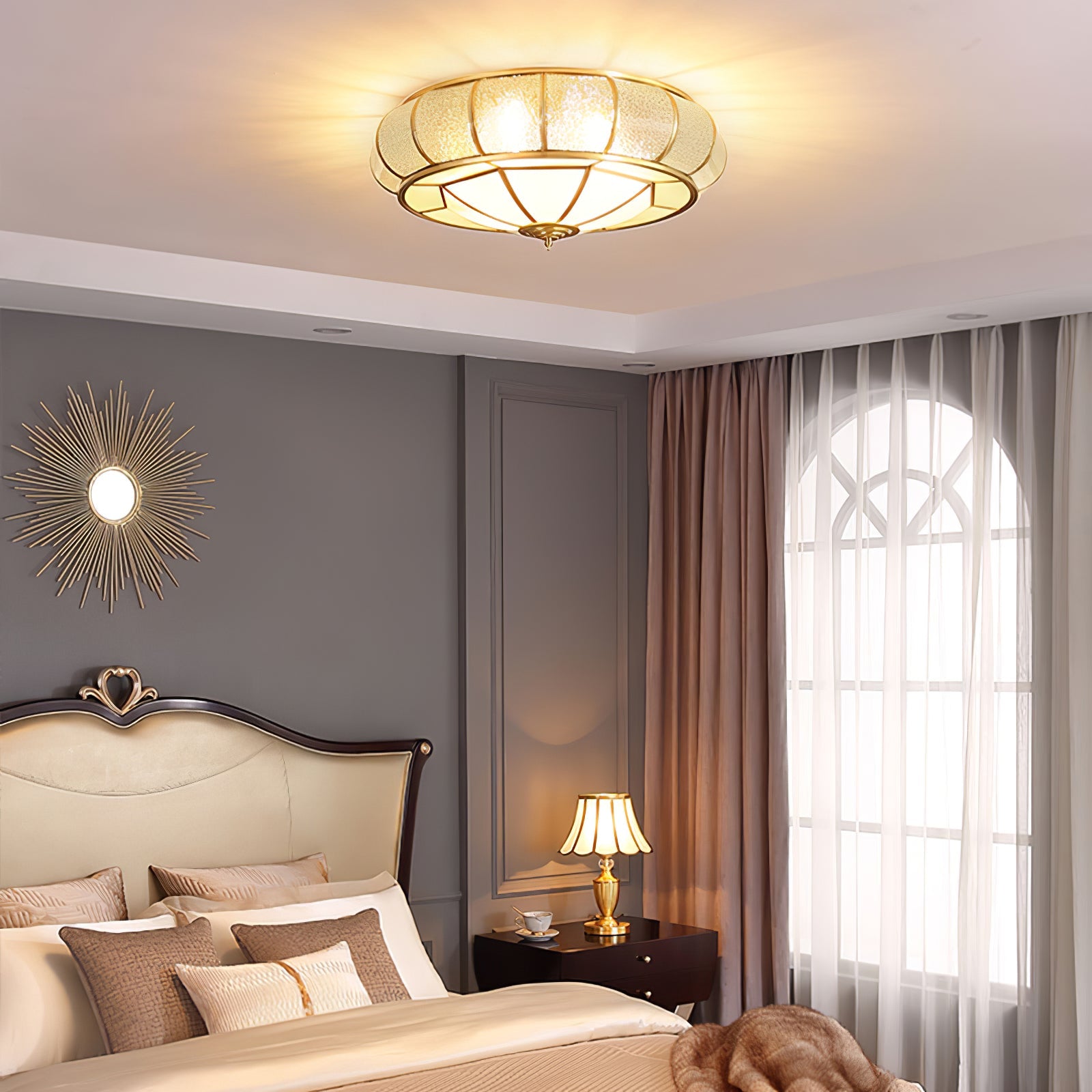 Round Textured Glass Ceiling Light - Blowlighting