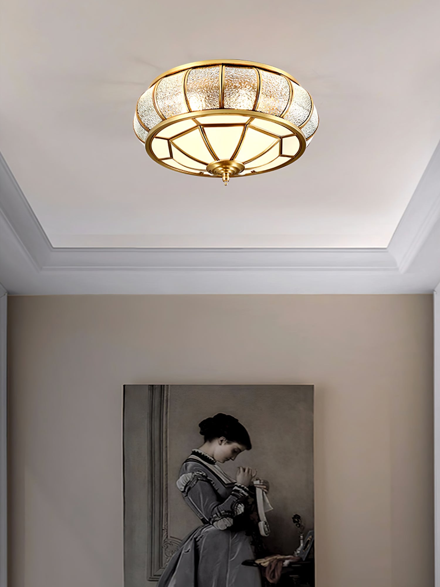 Round Textured Glass Ceiling Light - Blowlighting