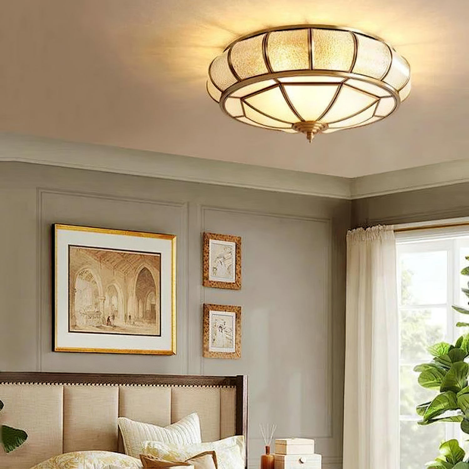 Round Textured Glass Ceiling Light - Blowlighting