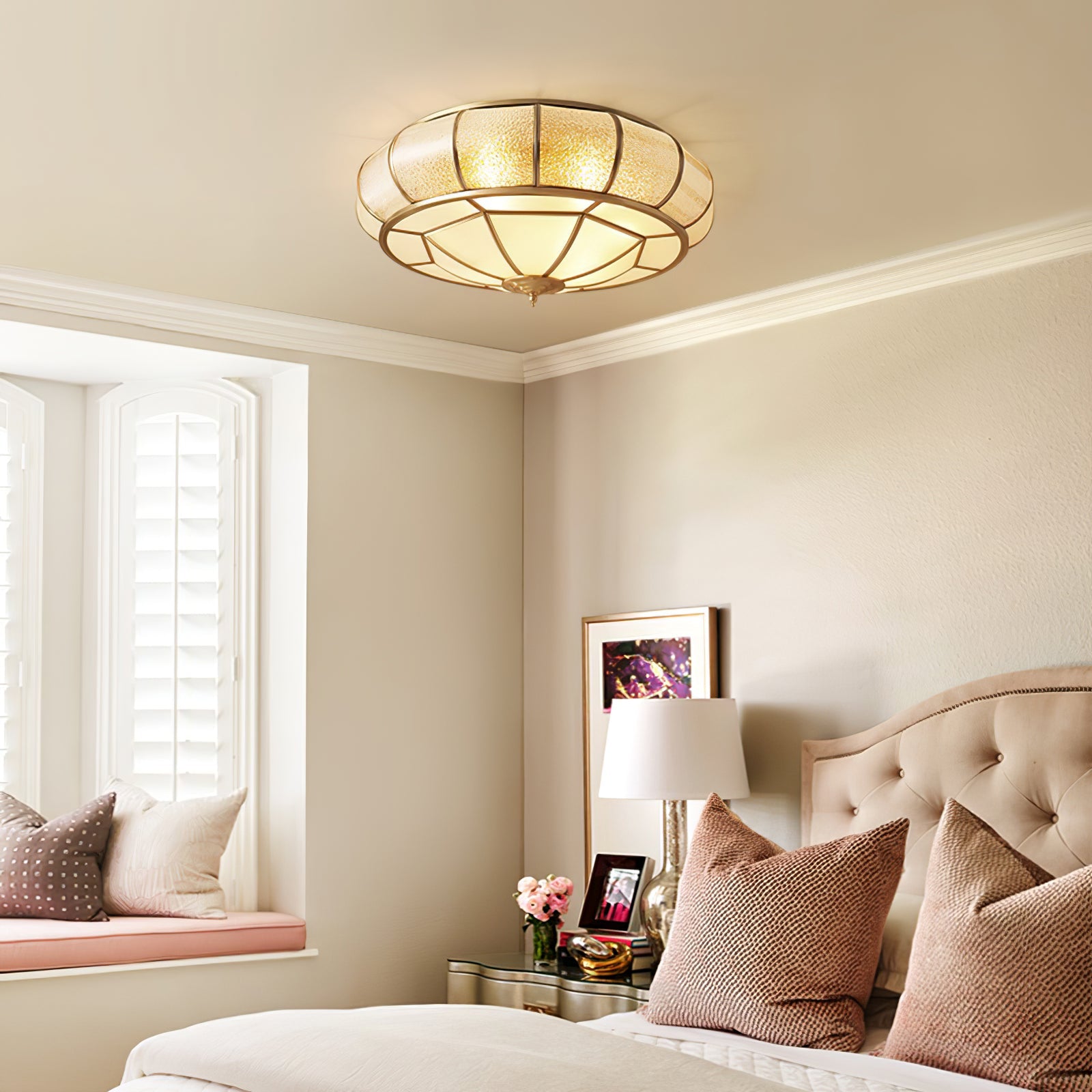 Round Textured Glass Ceiling Light - Blowlighting