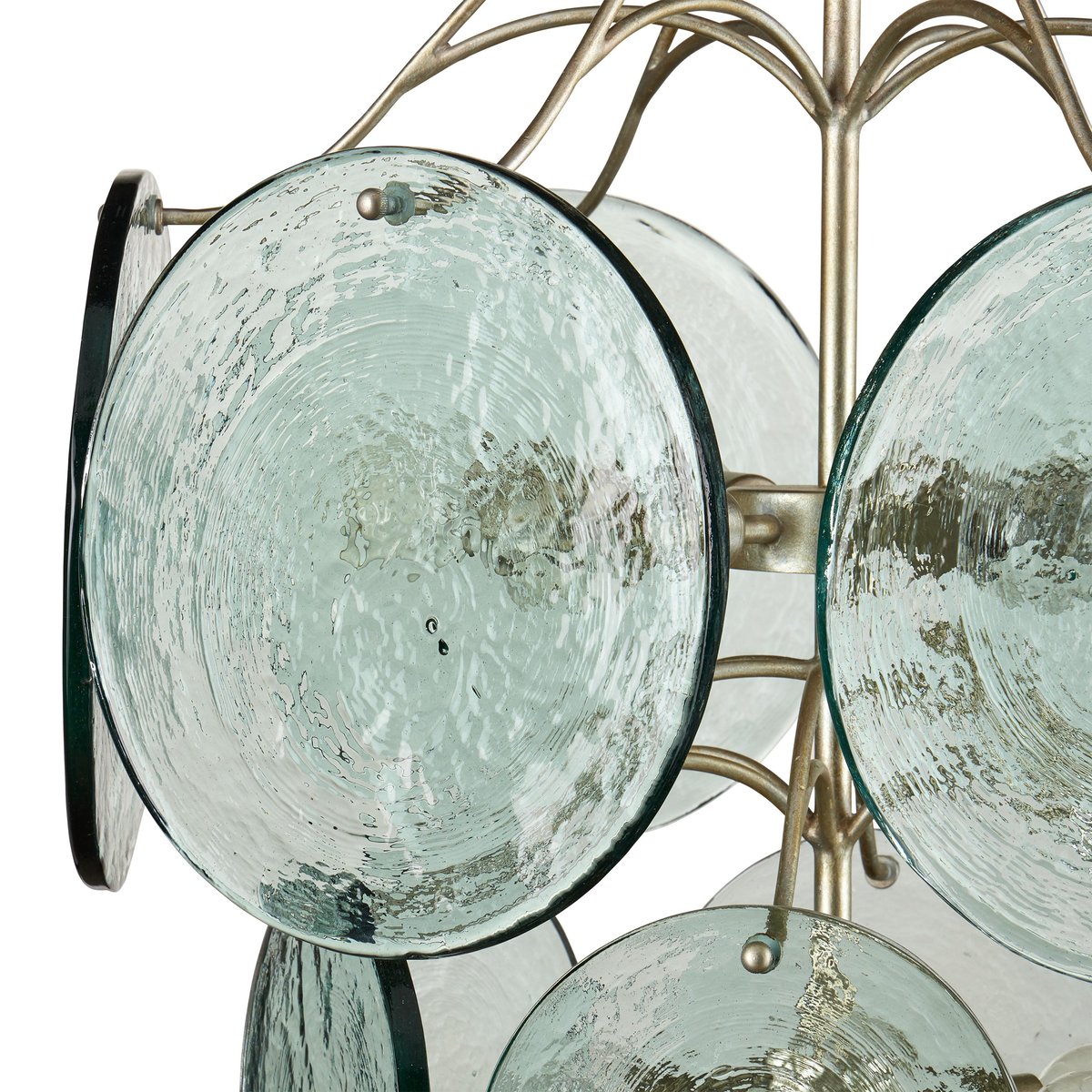 Aurora Chandelier Rovigo Recycled Glass Disc Modern Flowing - Blowlighting