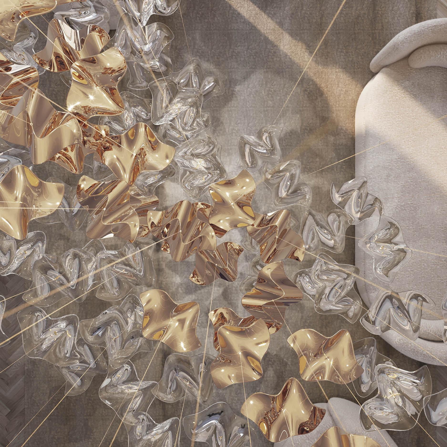 Cezorisra Luxury Brass Linear Chandelier - Blowlighting