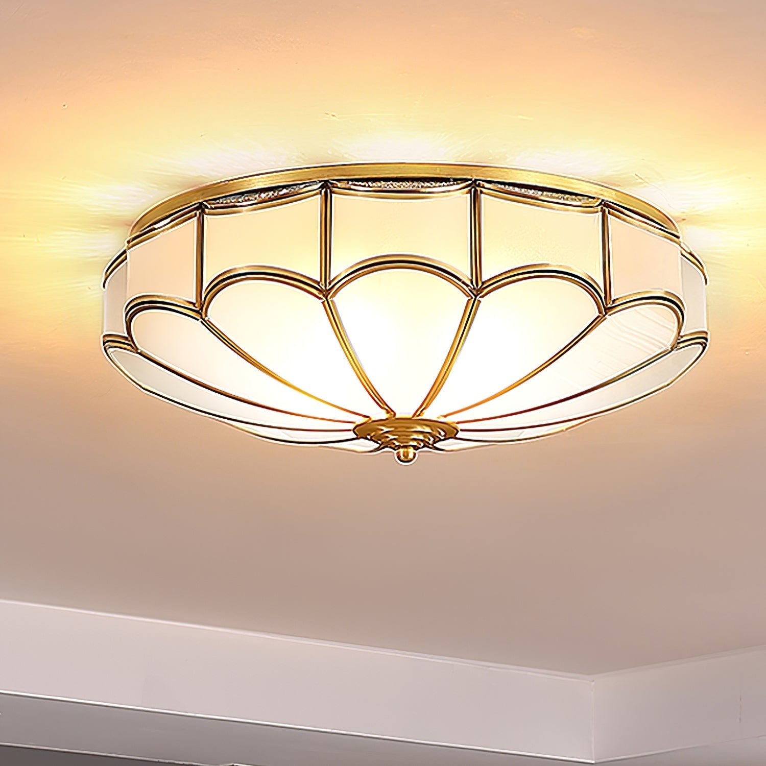 Scalloped Flush Ceiling Light - Blowlighting
