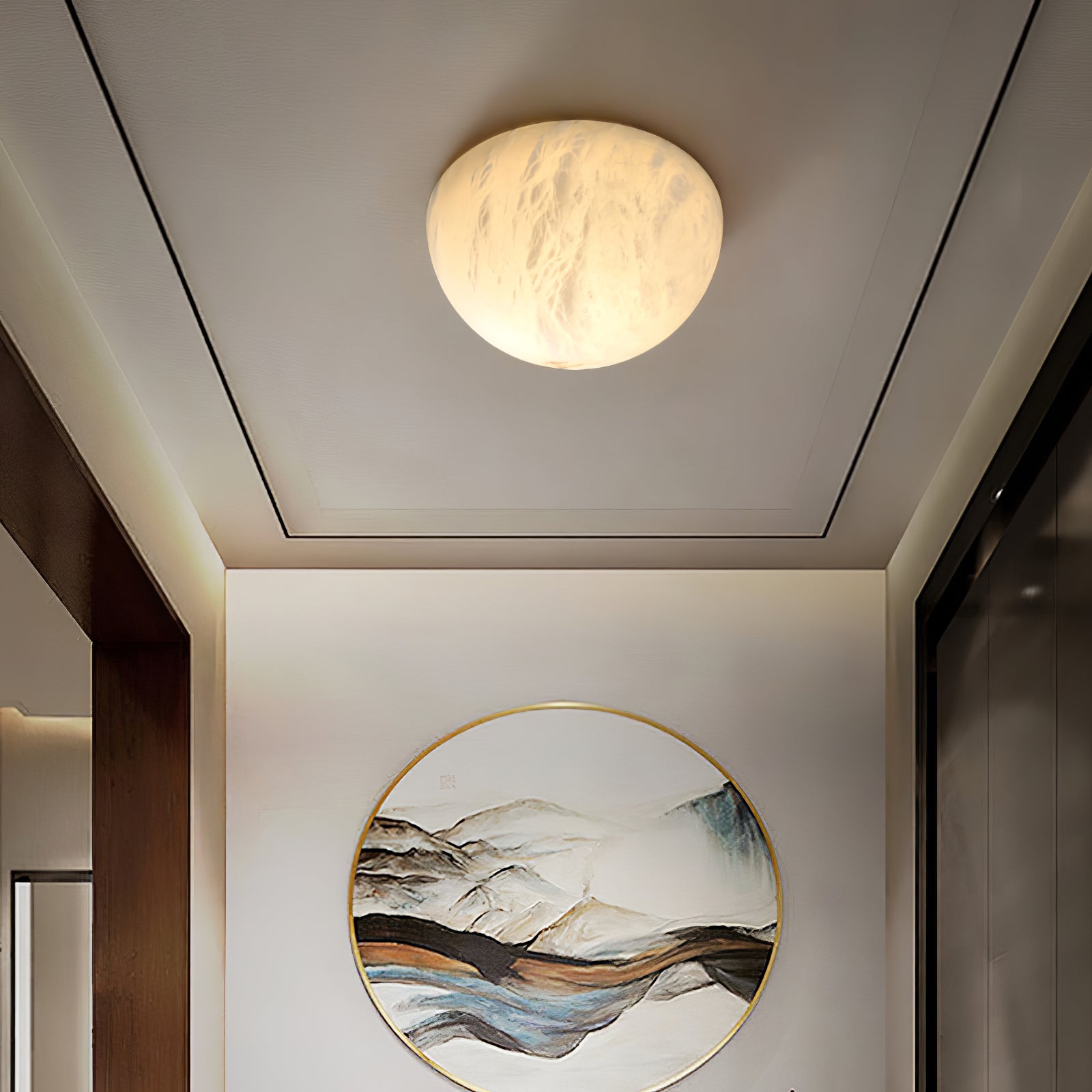 Visoliel Minimalist Alabaster Ceiling Light - Blowlighting