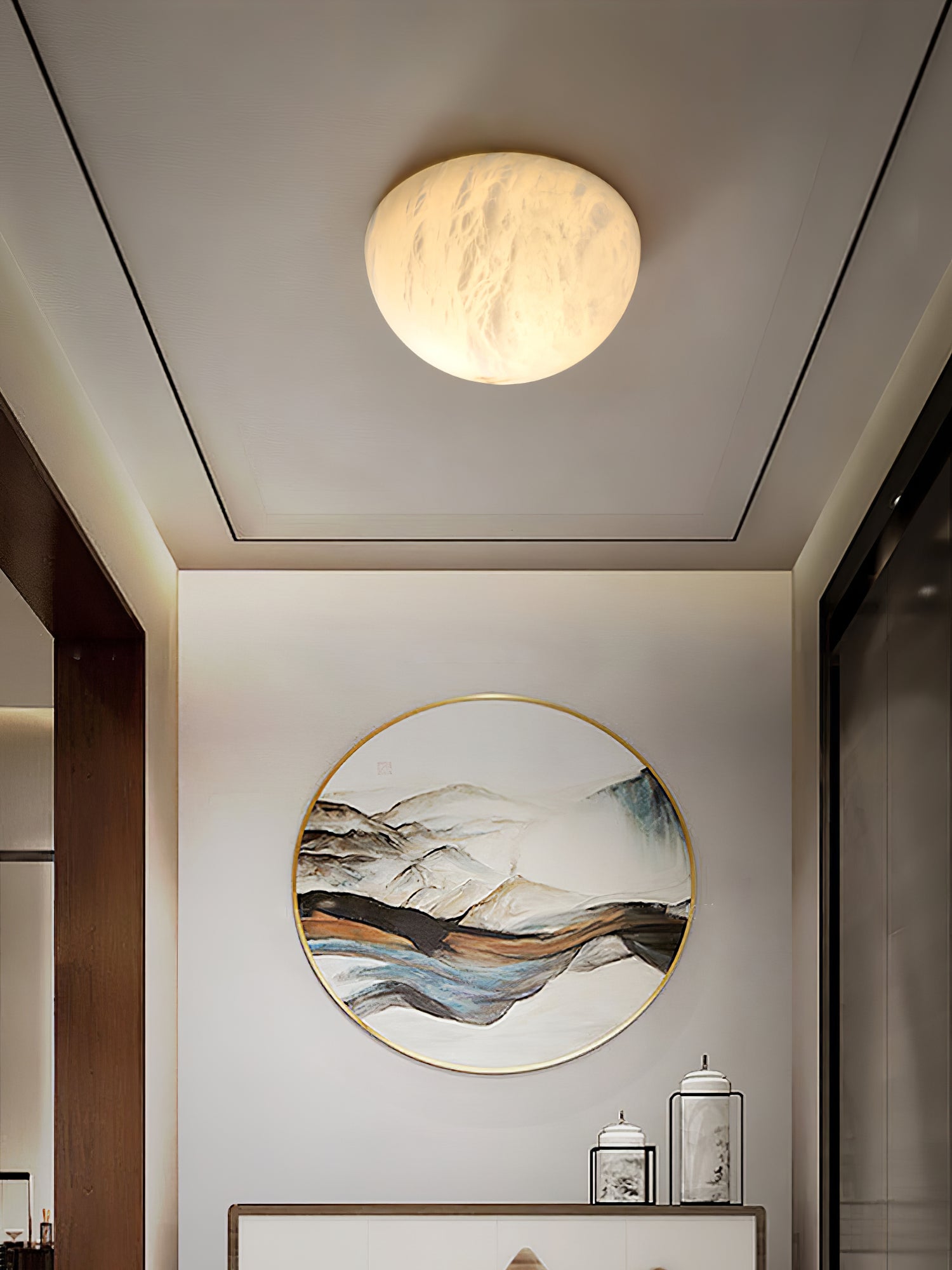 Visoliel Minimalist Alabaster Ceiling Light - Blowlighting
