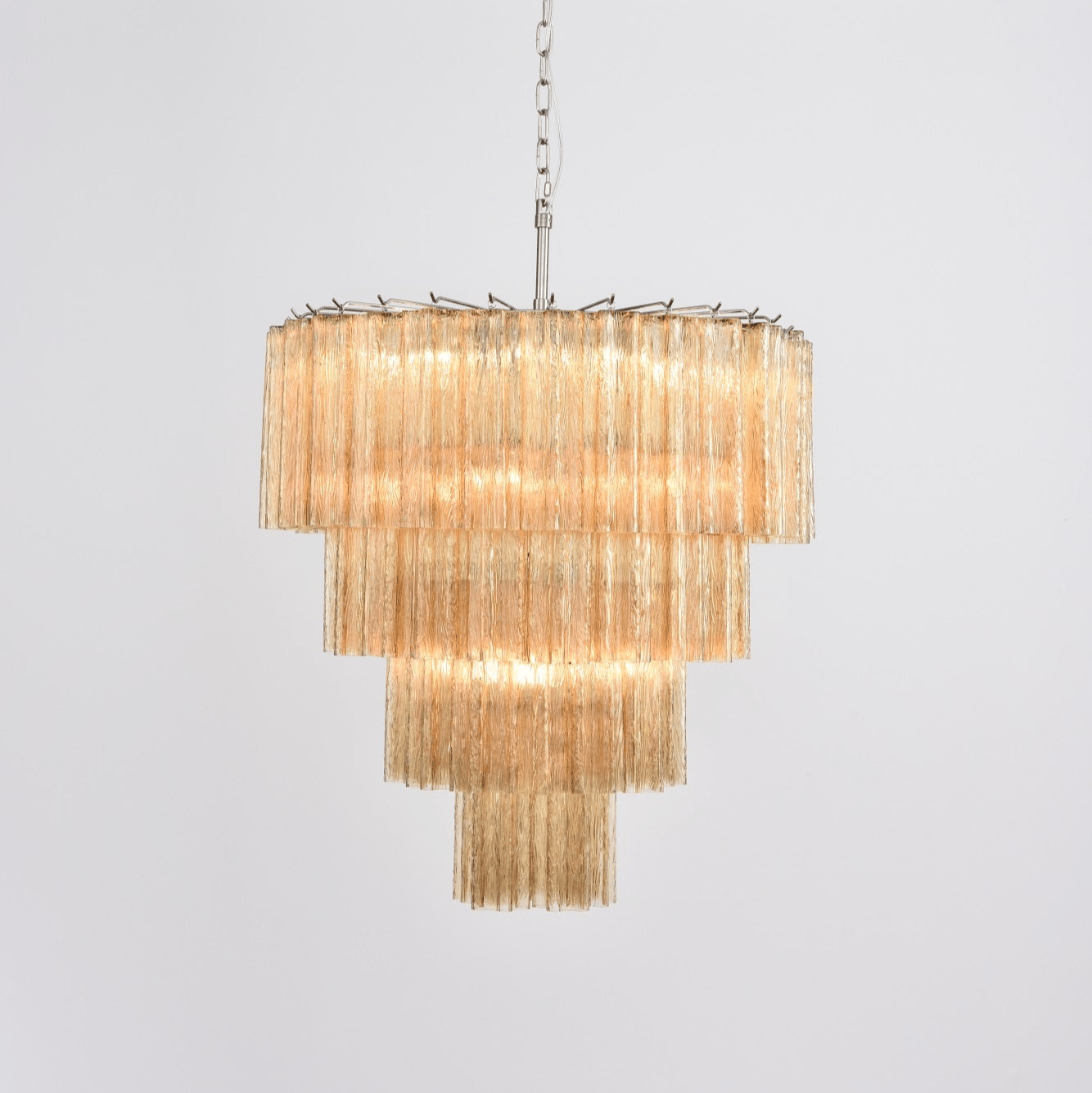 Aurora Chandelier Cascade Layered Glass Elegant Vintage - Blowlighting