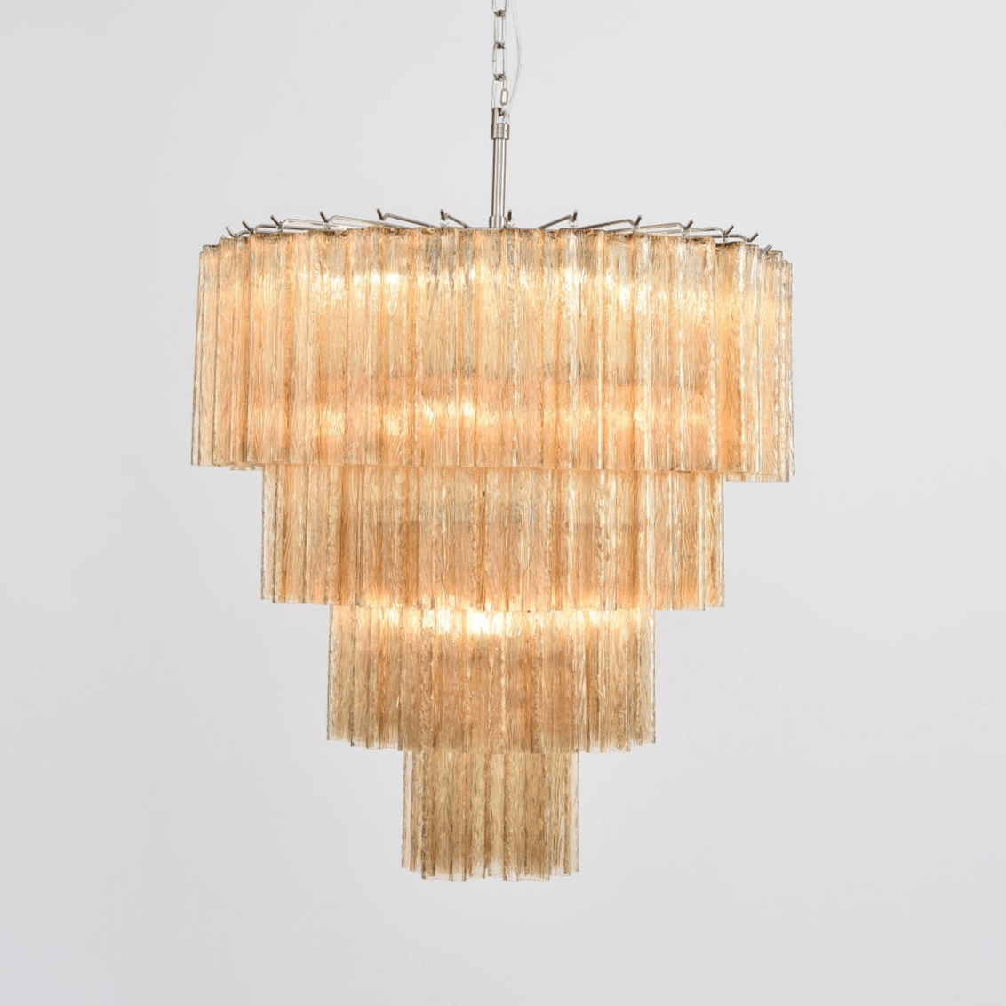 Aurora Chandelier Cascade Layered Glass Elegant Vintage - Blowlighting
