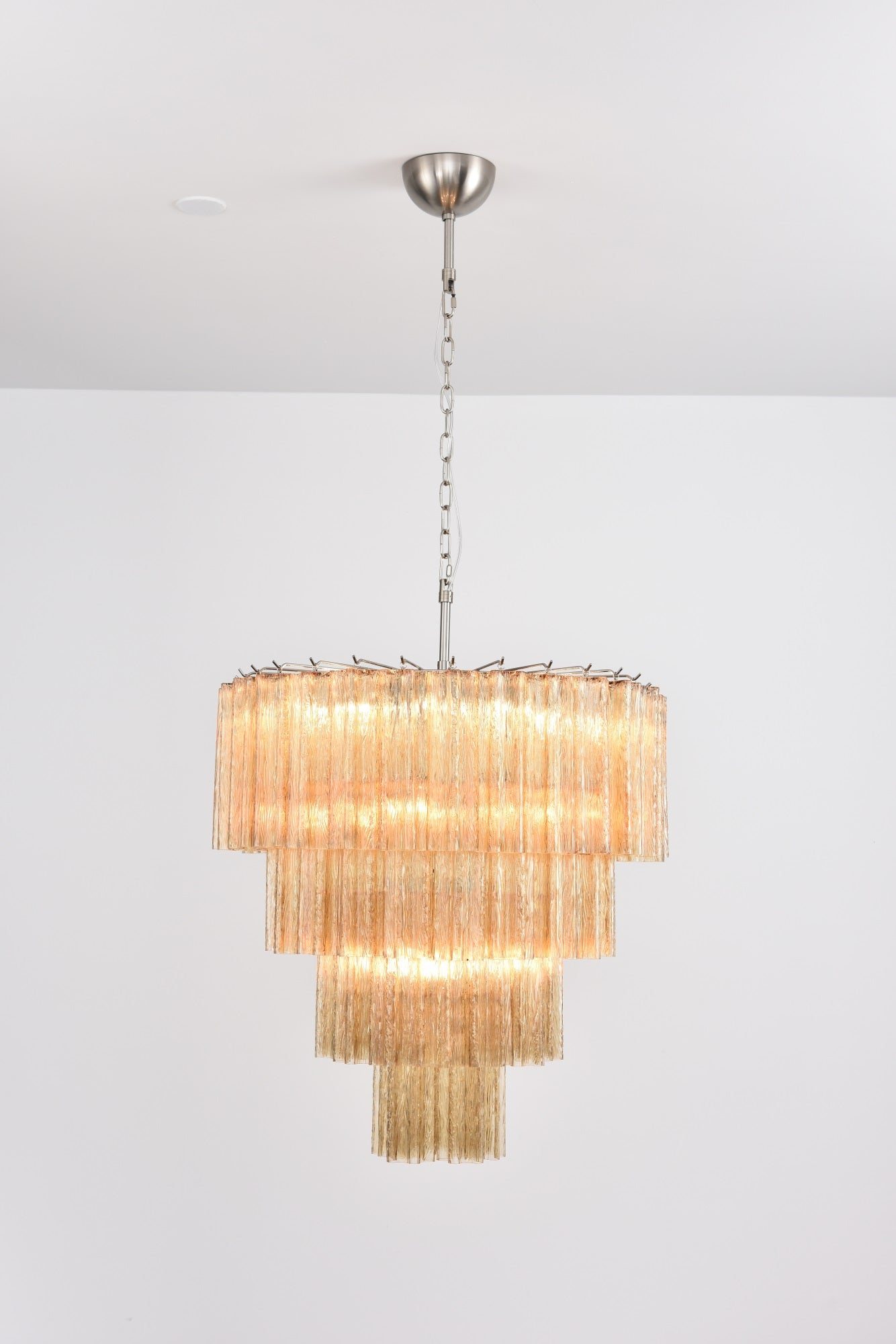 Aurora Chandelier Cascade Layered Glass Elegant Vintage - Blowlighting