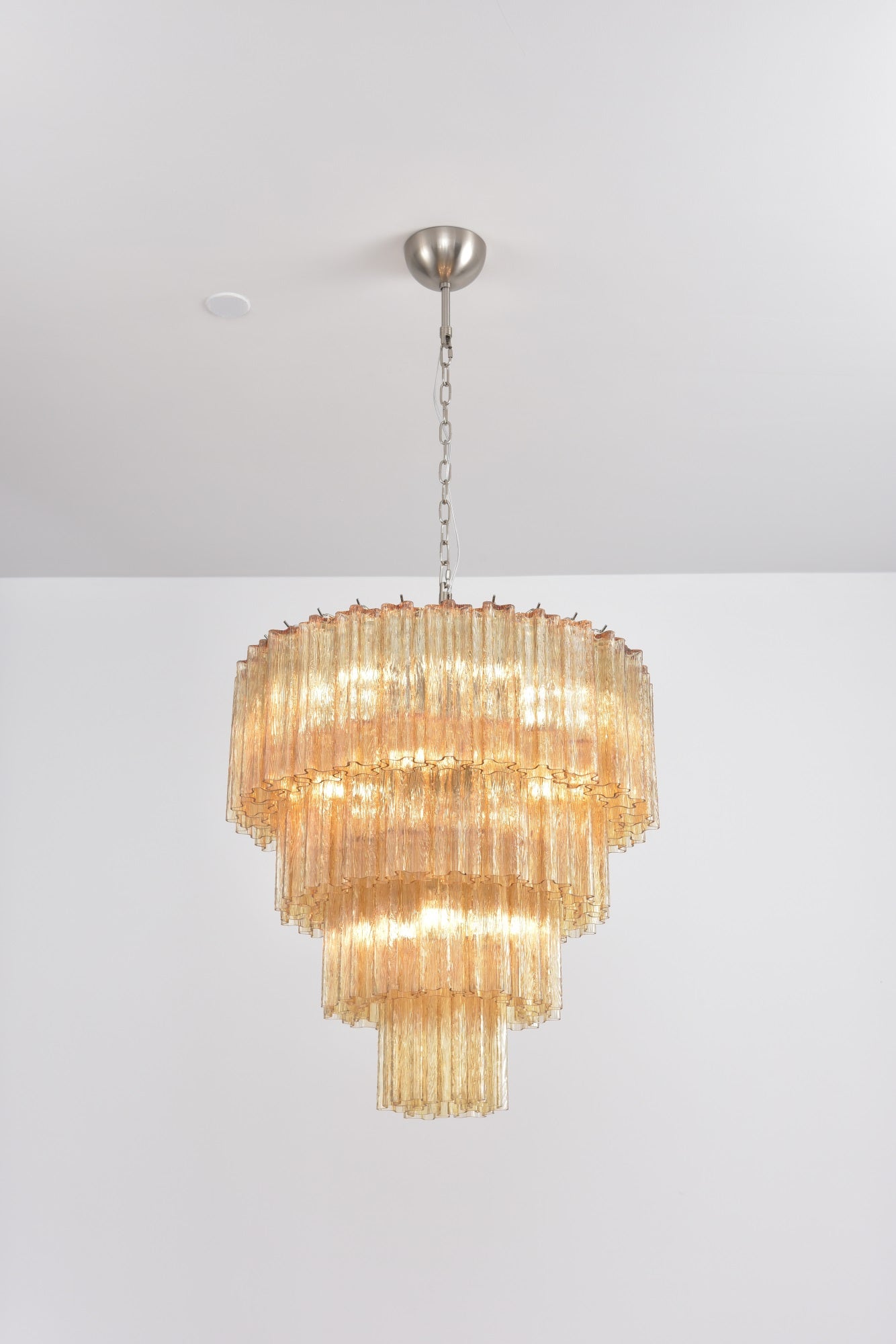 Aurora Chandelier Cascade Layered Glass Elegant Vintage - Blowlighting