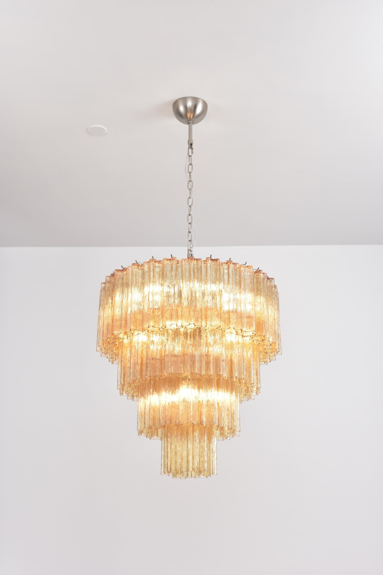 Aurora Chandelier Cascade Layered Glass Elegant Vintage - Blowlighting