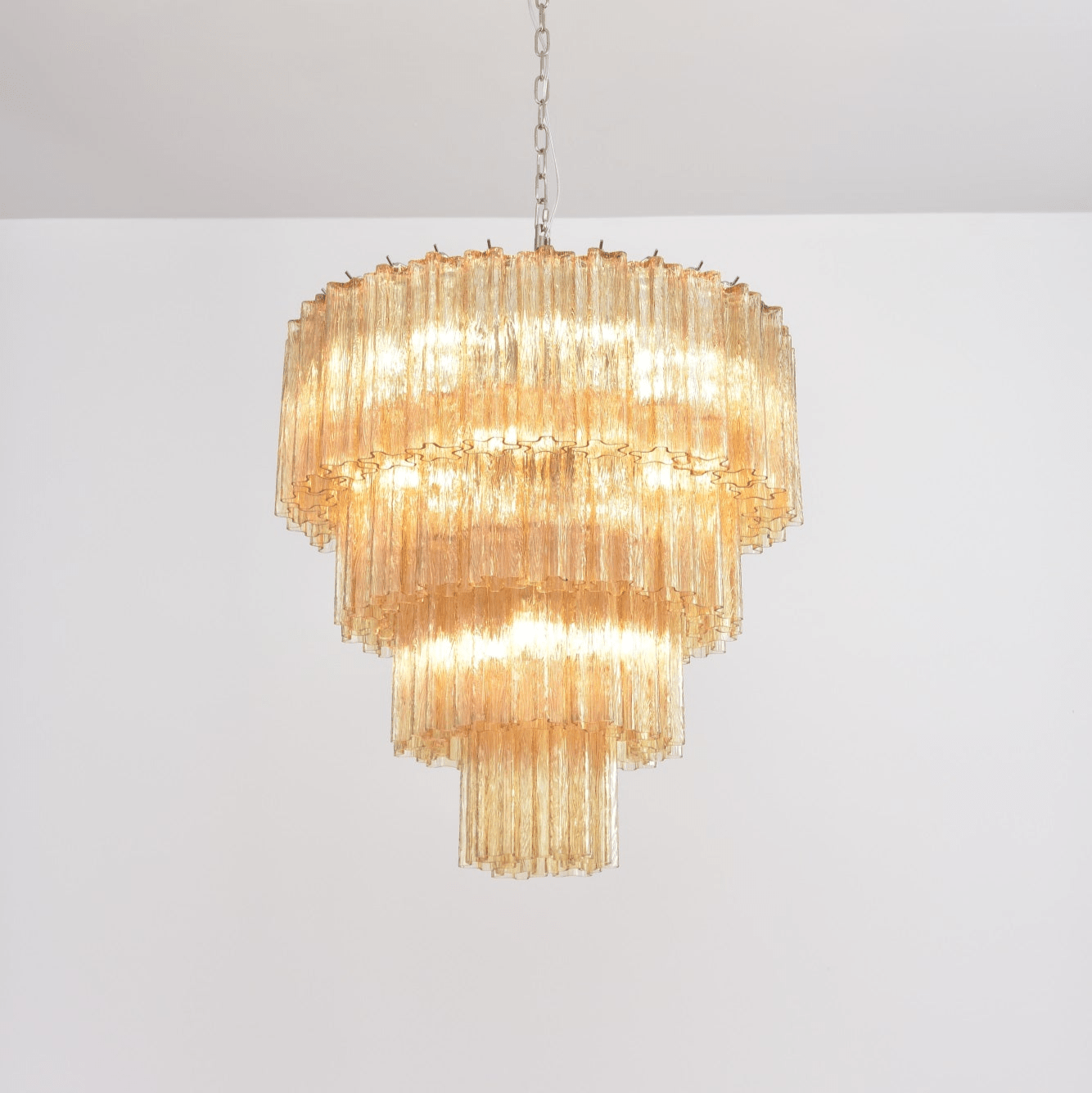 Aurora Chandelier Cascade Layered Glass Elegant Vintage - Blowlighting