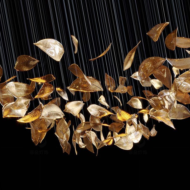 Cesilila Iridescent Metal Leaf Pendant Light - Blowlighting