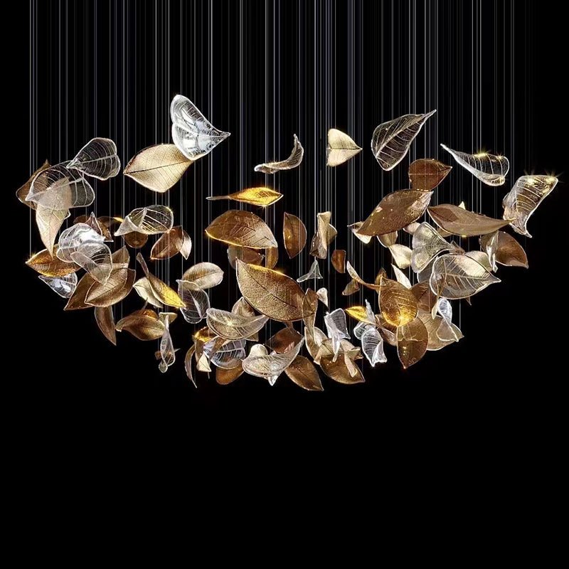 Cesilila Iridescent Metal Leaf Pendant Light - Blowlighting