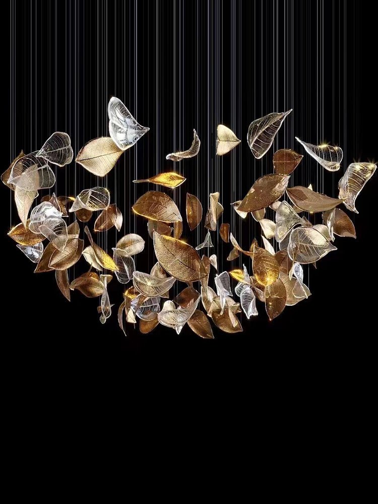 Cesilila Iridescent Metal Leaf Pendant Light - Blowlighting