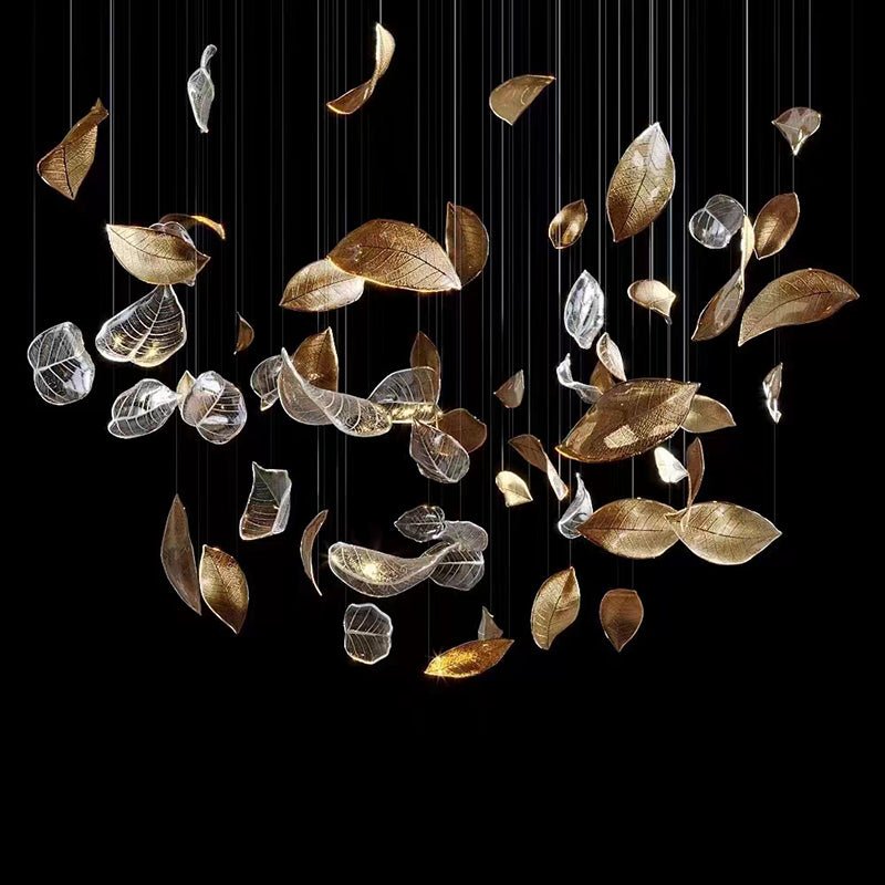 Cesilila Iridescent Metal Leaf Pendant Light - Blowlighting