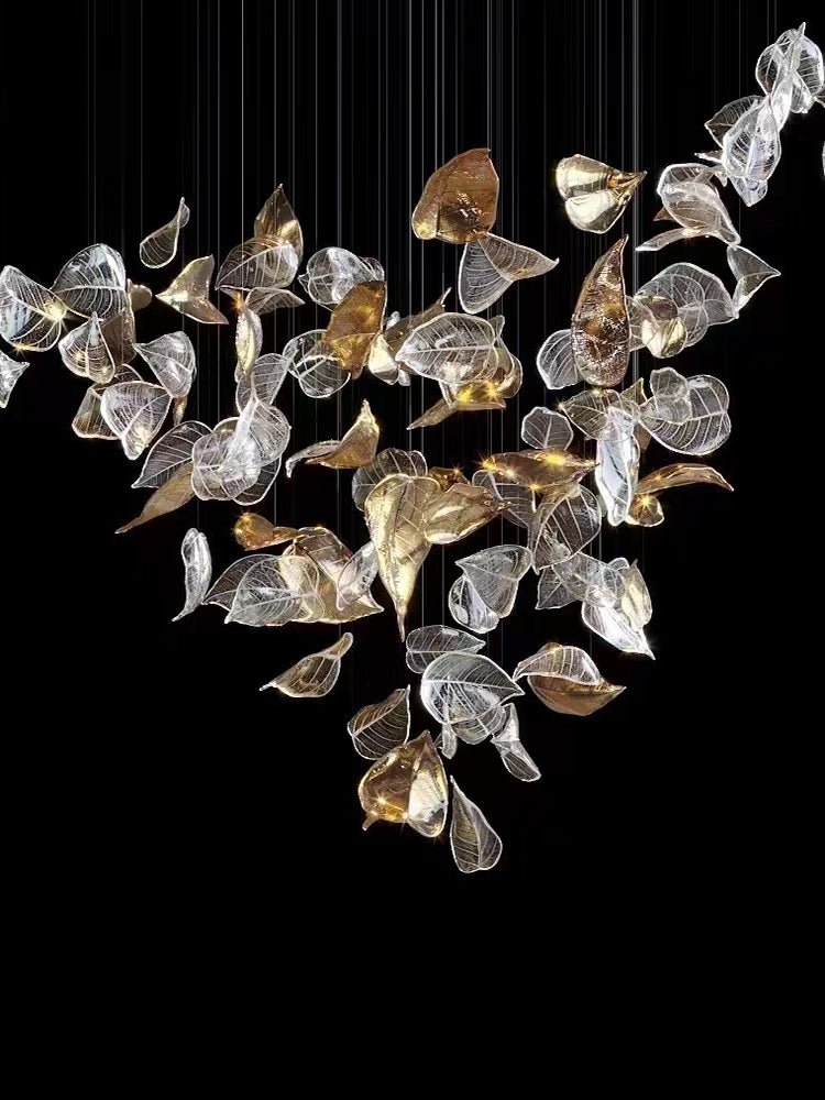 Cesilila Iridescent Metal Leaf Pendant Light - Blowlighting