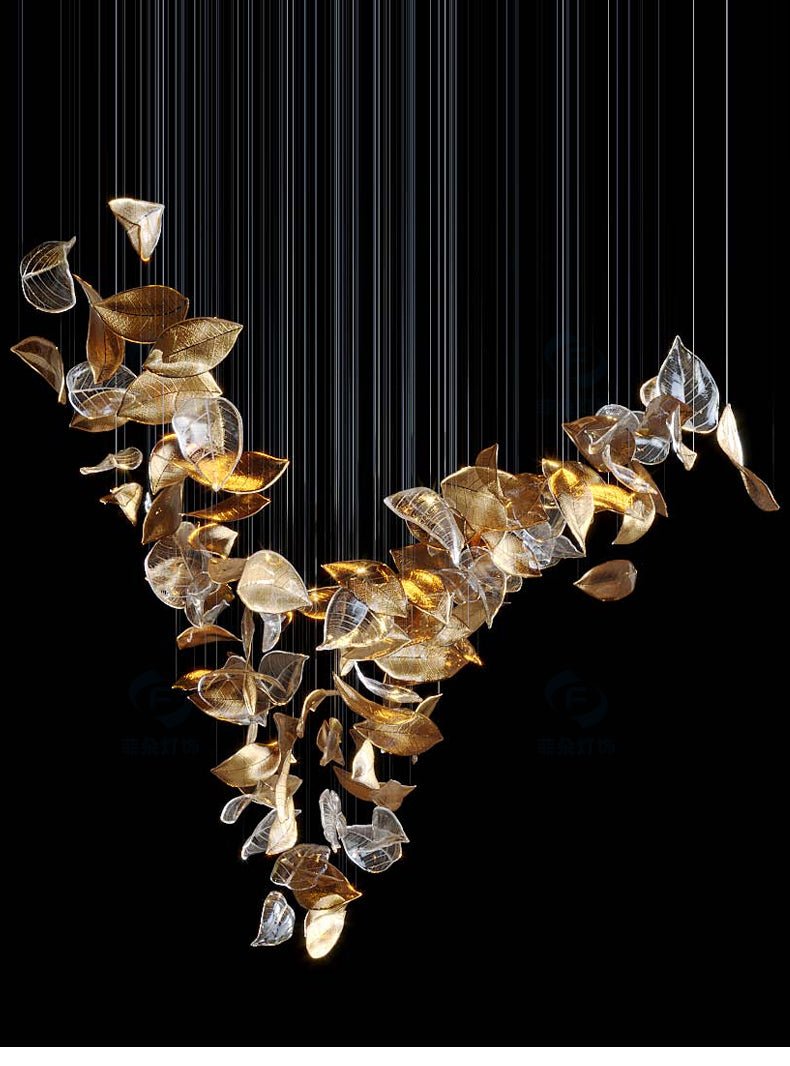 Cesilila Iridescent Metal Leaf Pendant Light - Blowlighting