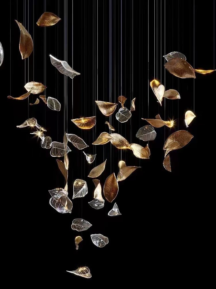 Cesilila Iridescent Metal Leaf Pendant Light - Blowlighting