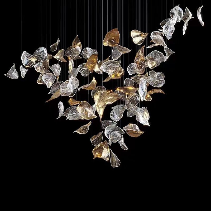 Cesilila Iridescent Metal Leaf Pendant Light - Blowlighting