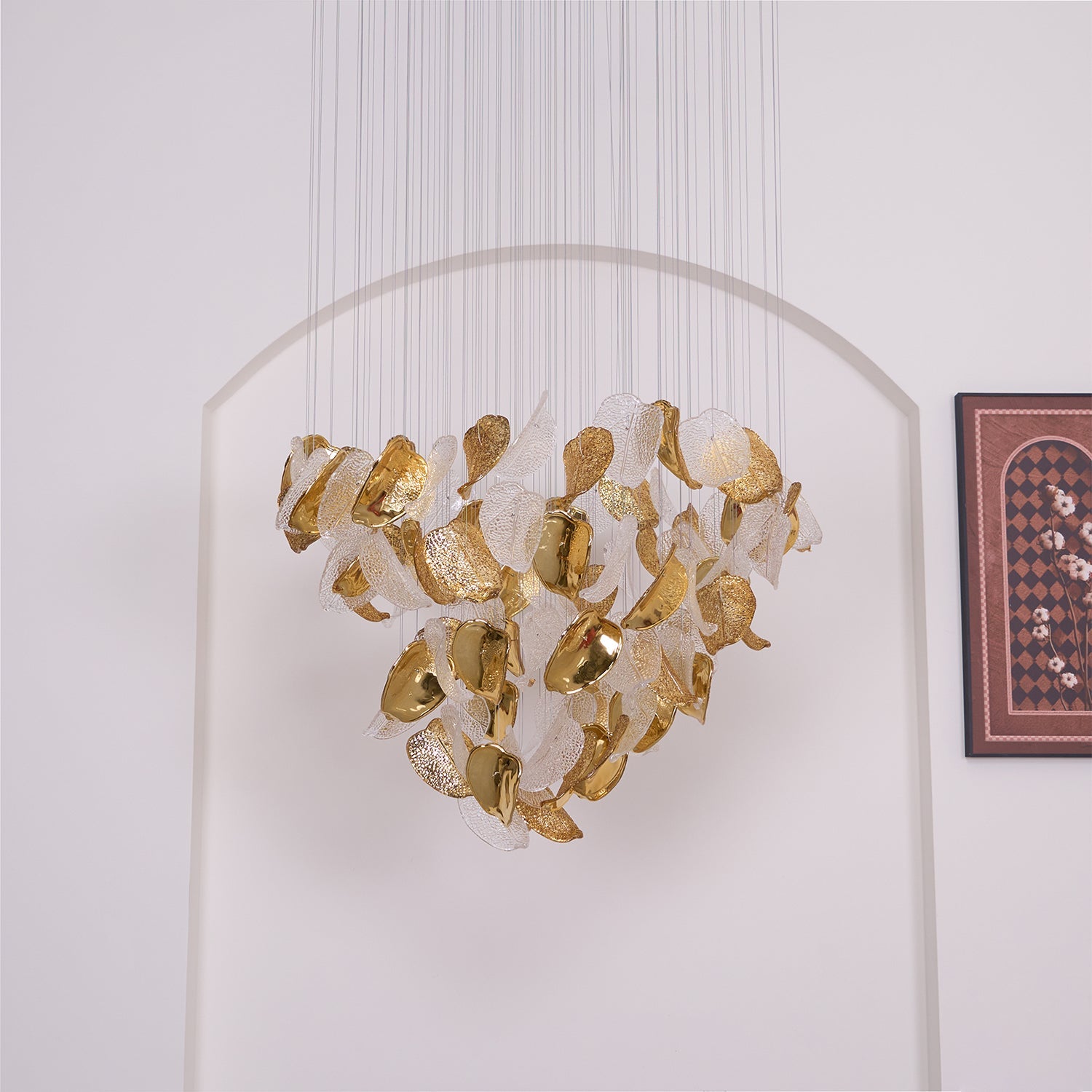 Cesilila Iridescent Metal Leaf Pendant Light - Blowlighting