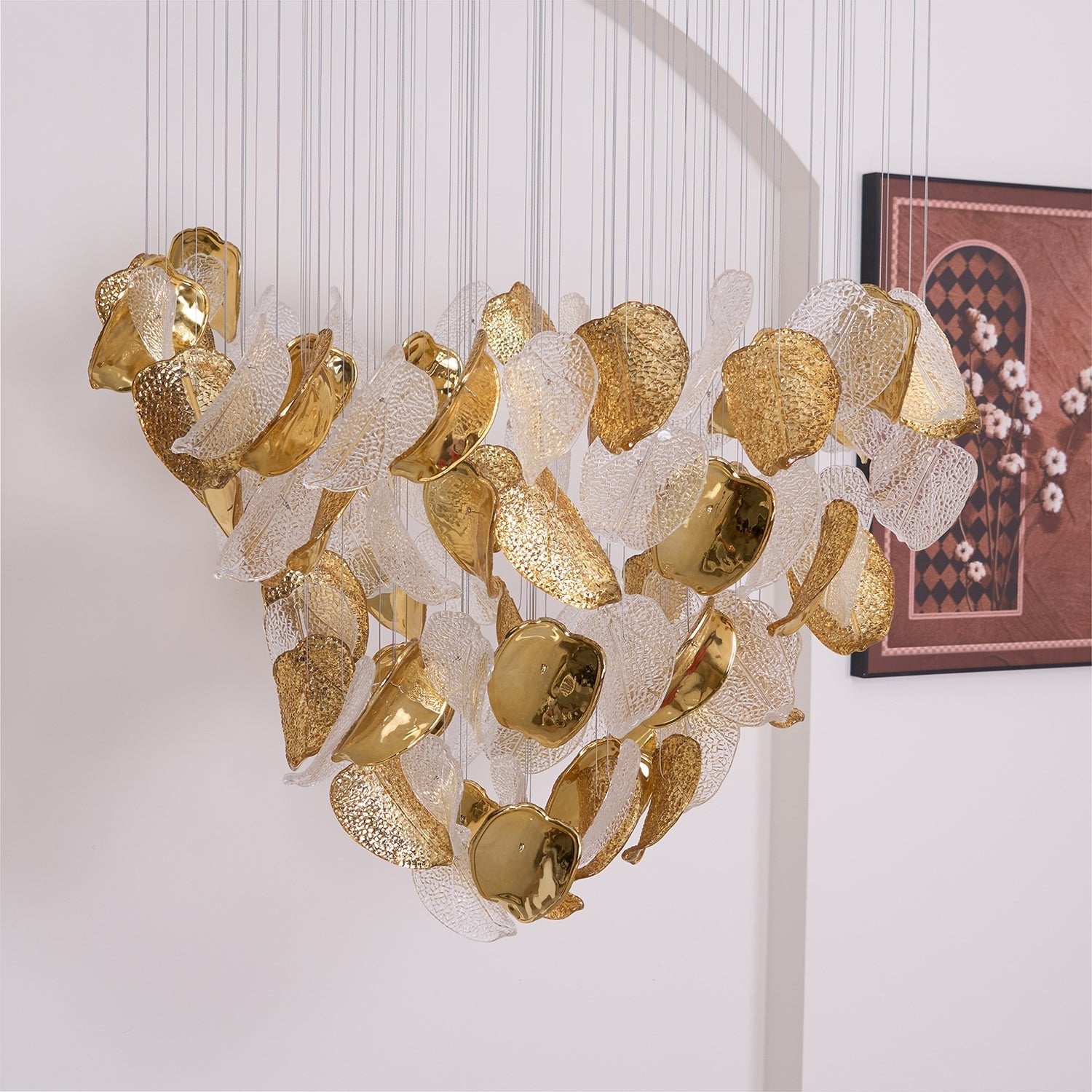 Cesilila Iridescent Metal Leaf Pendant Light - Blowlighting