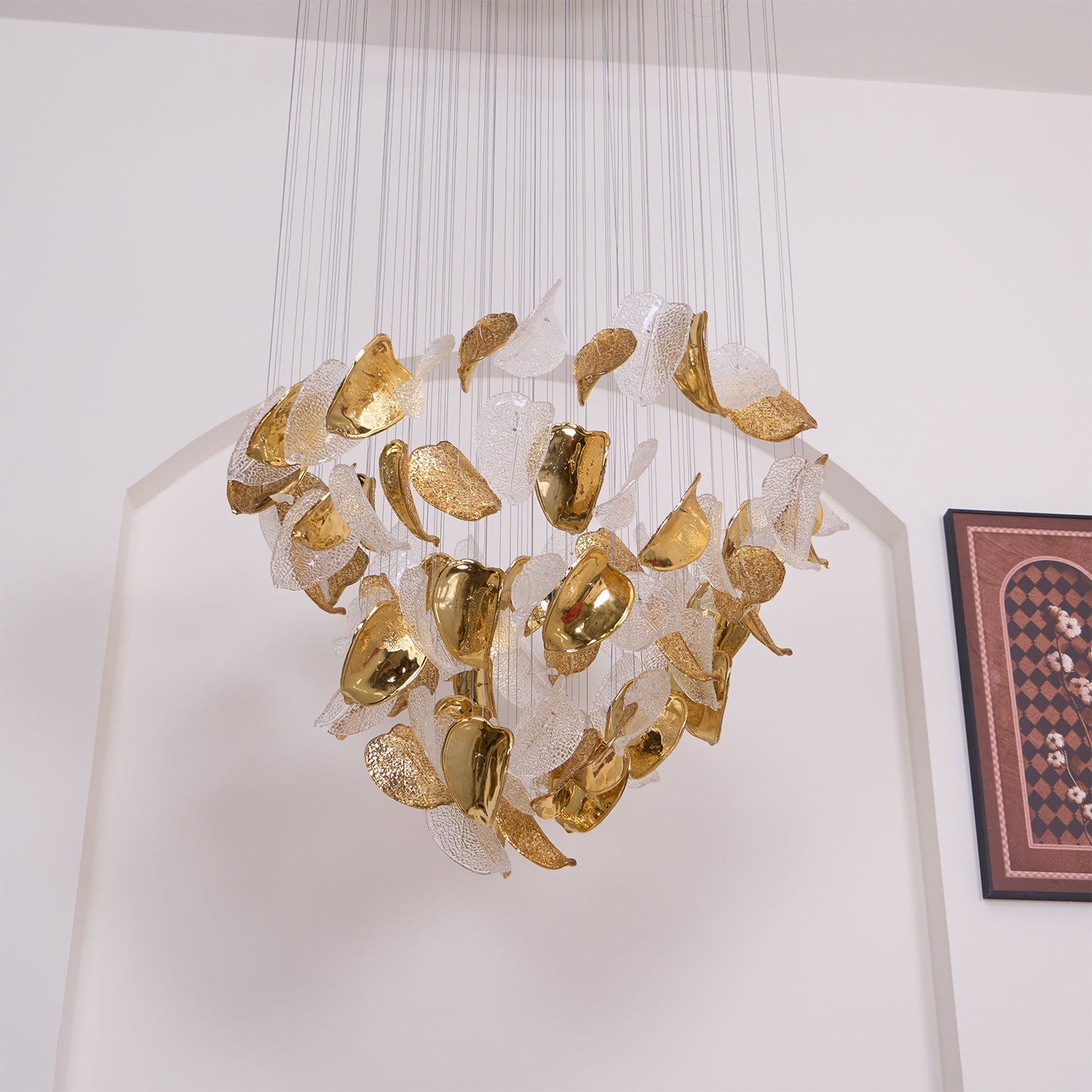 Cesilila Iridescent Metal Leaf Pendant Light - Blowlighting