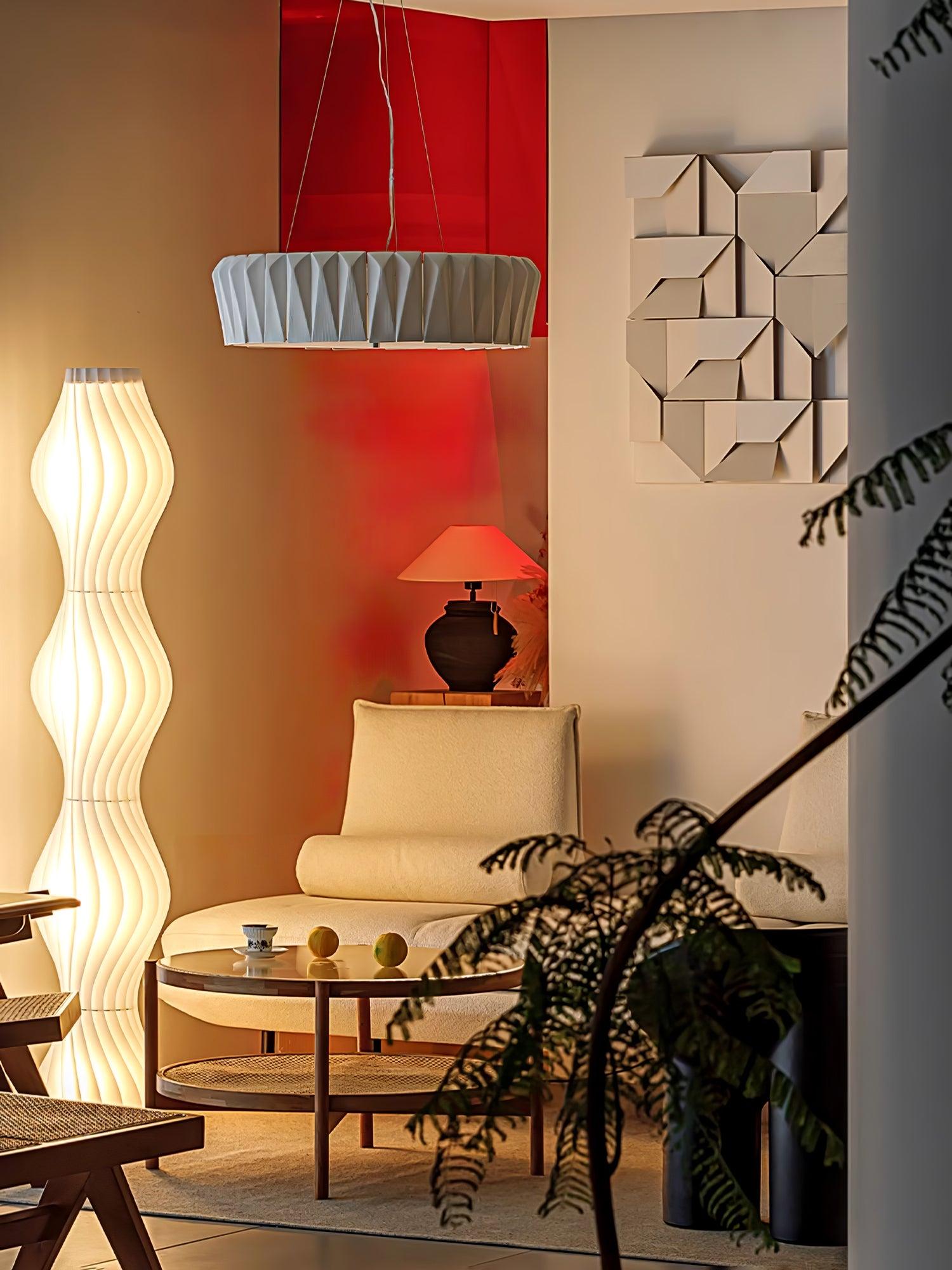 Vaeliora Ribbed Ceramic Pendant Light - Blowlighting