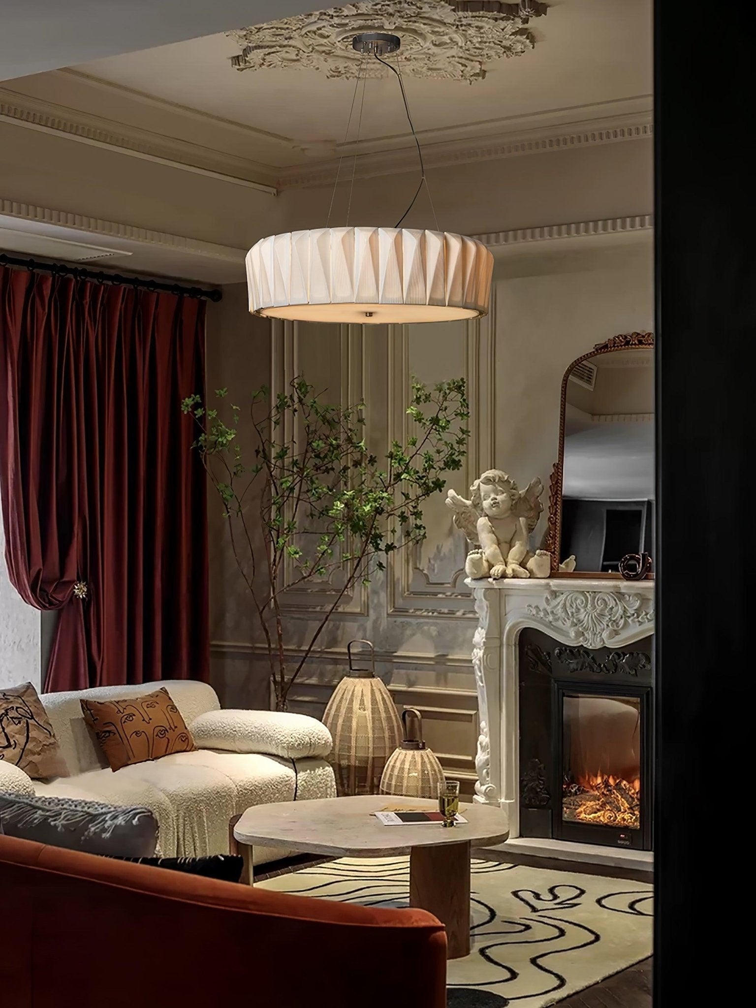 Vaeliora Ribbed Ceramic Pendant Light - Blowlighting