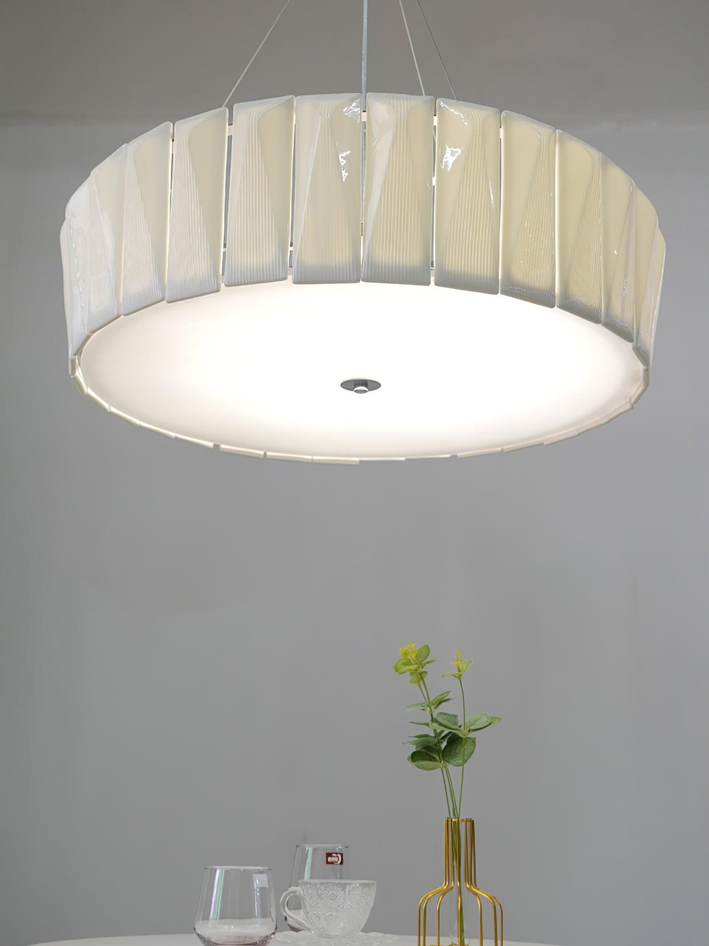 Vaeliora Ribbed Ceramic Pendant Light - Blowlighting