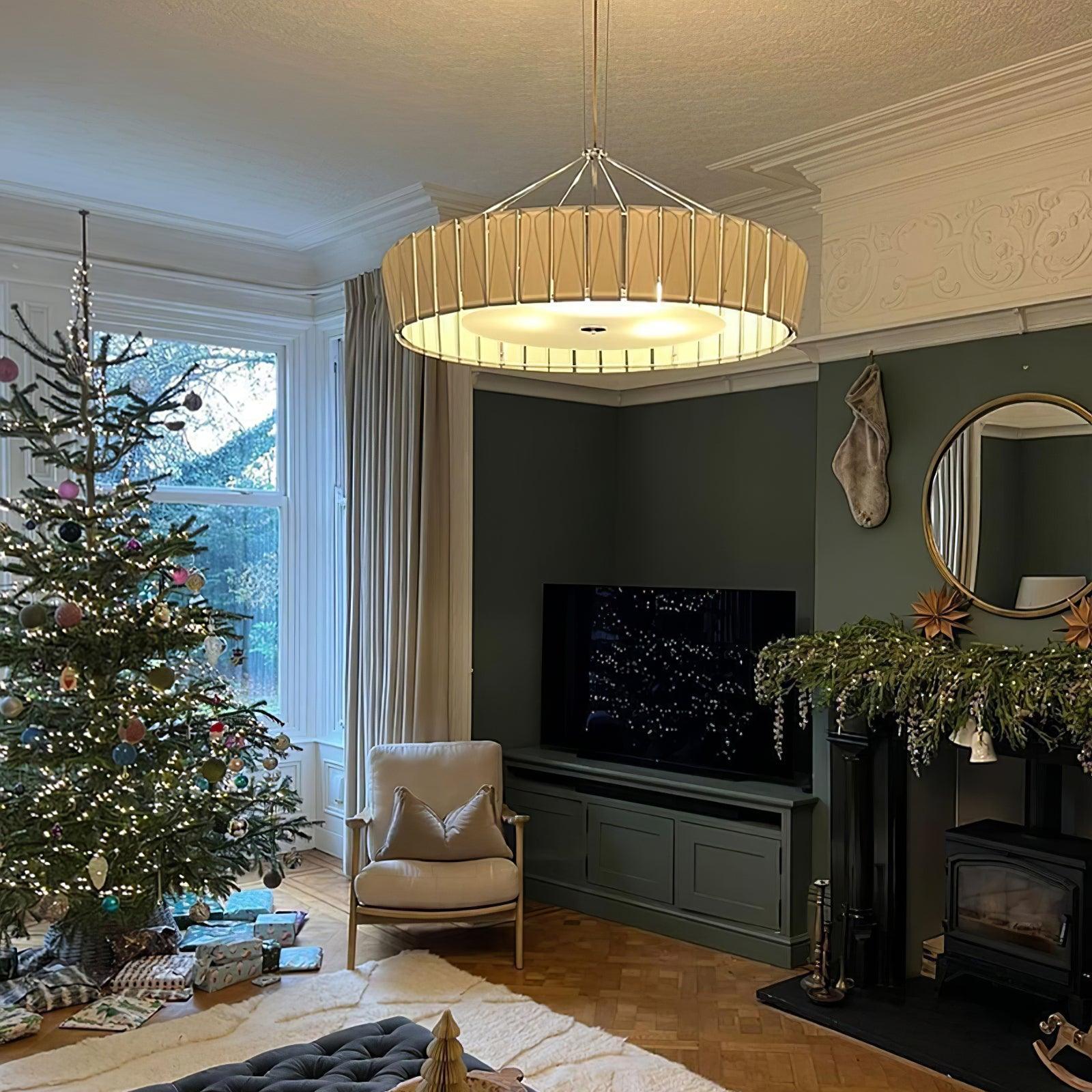 Vaeliora Ribbed Ceramic Pendant Light - Blowlighting