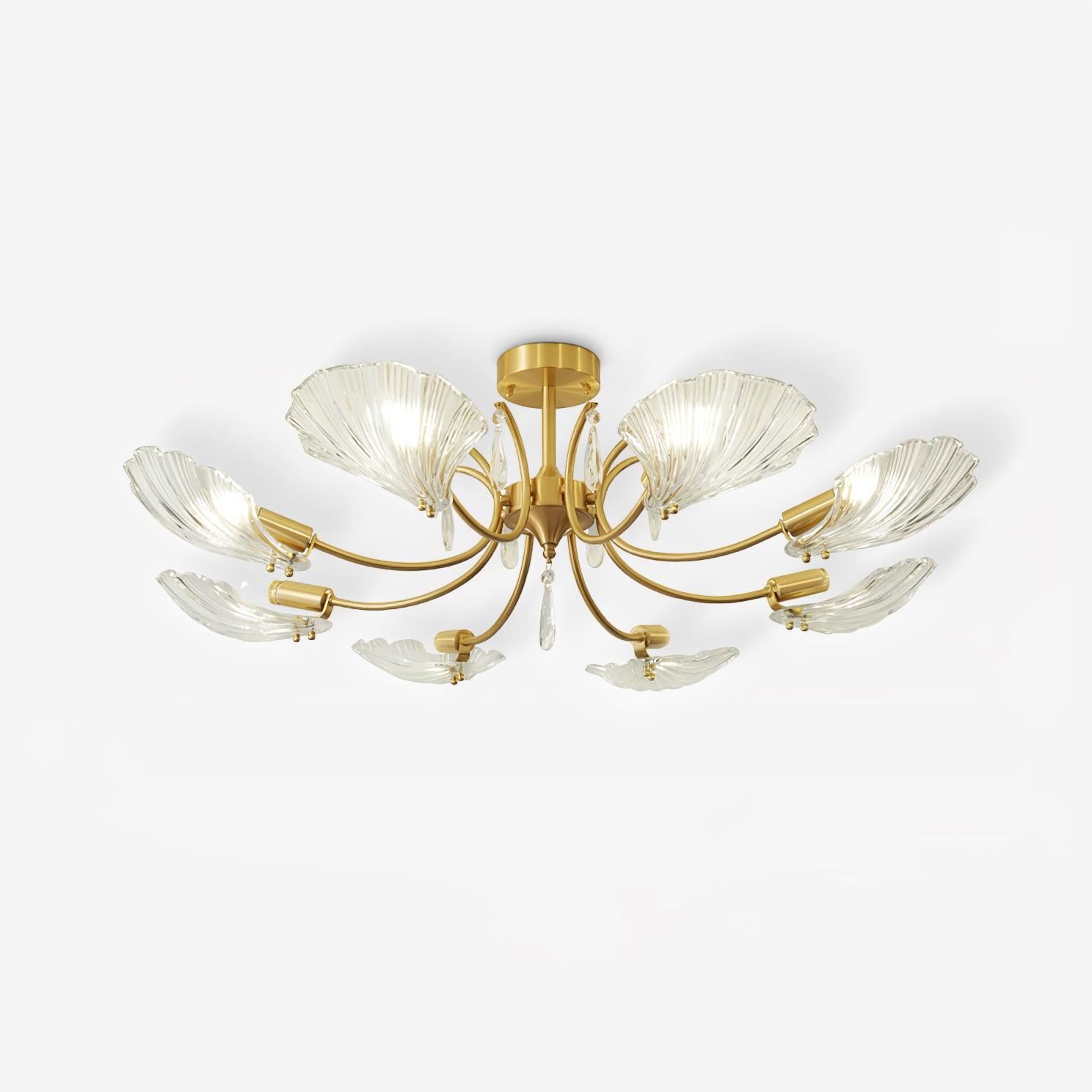 Lumara Petal Glass Brass Chandelier - Blowlighting