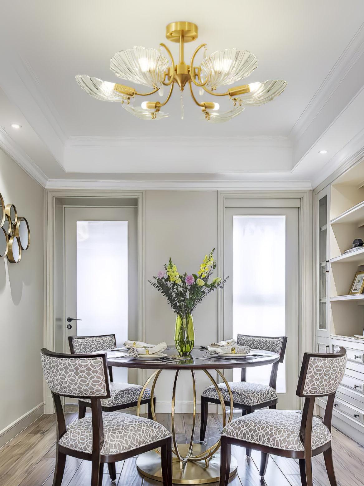 Lumara Petal Glass Brass Chandelier - Blowlighting