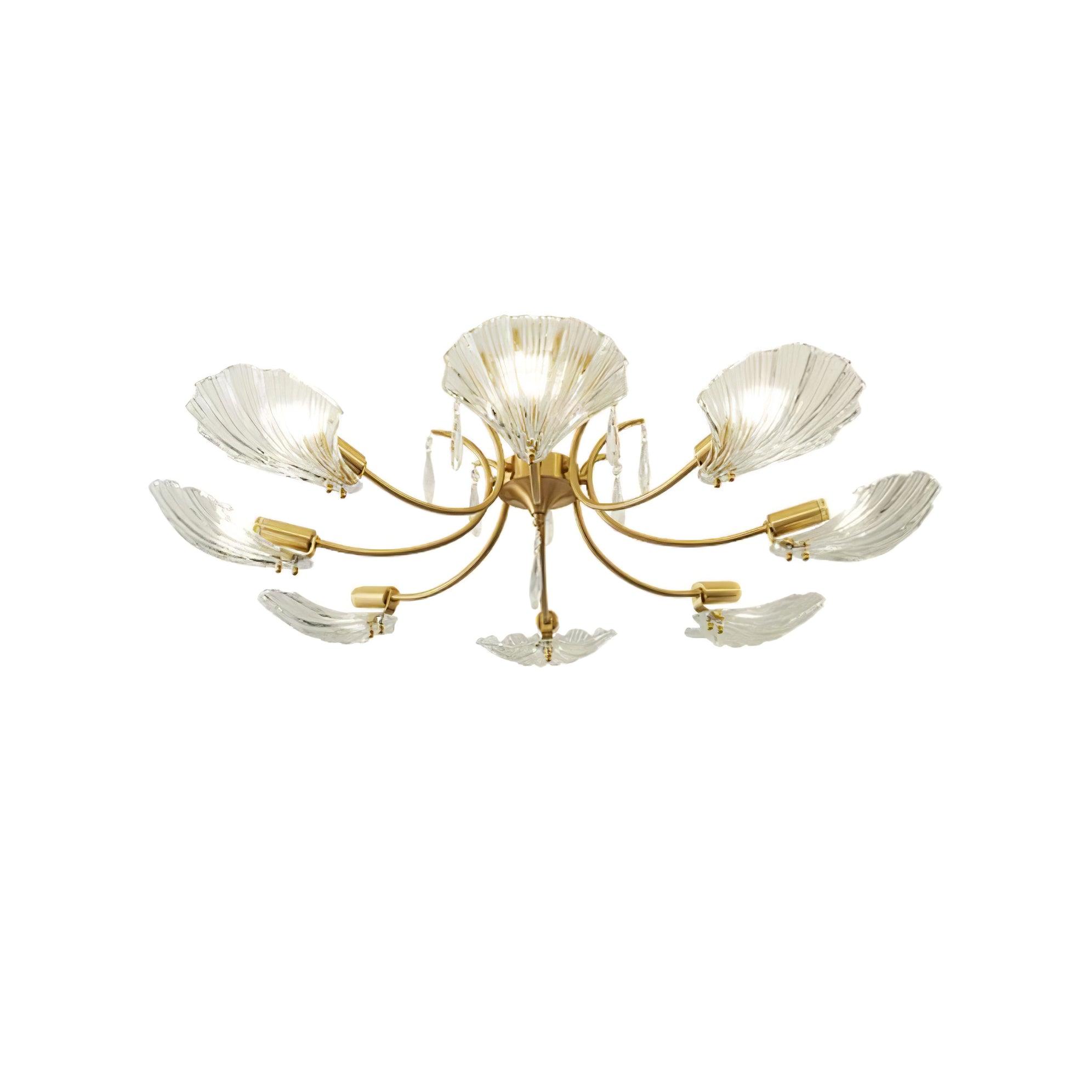 Lumara Petal Glass Brass Chandelier - Blowlighting