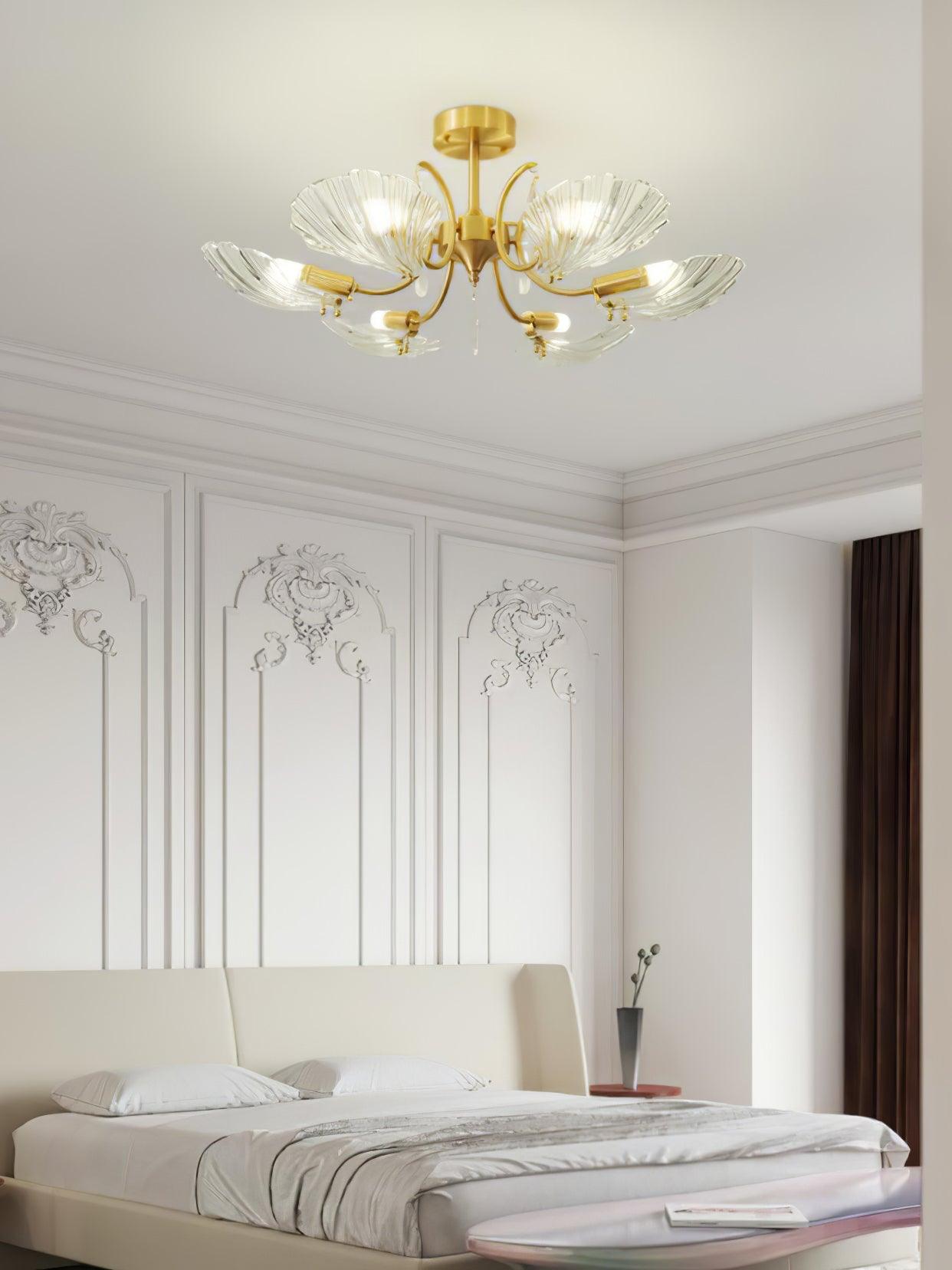 Lumara Petal Glass Brass Chandelier - Blowlighting
