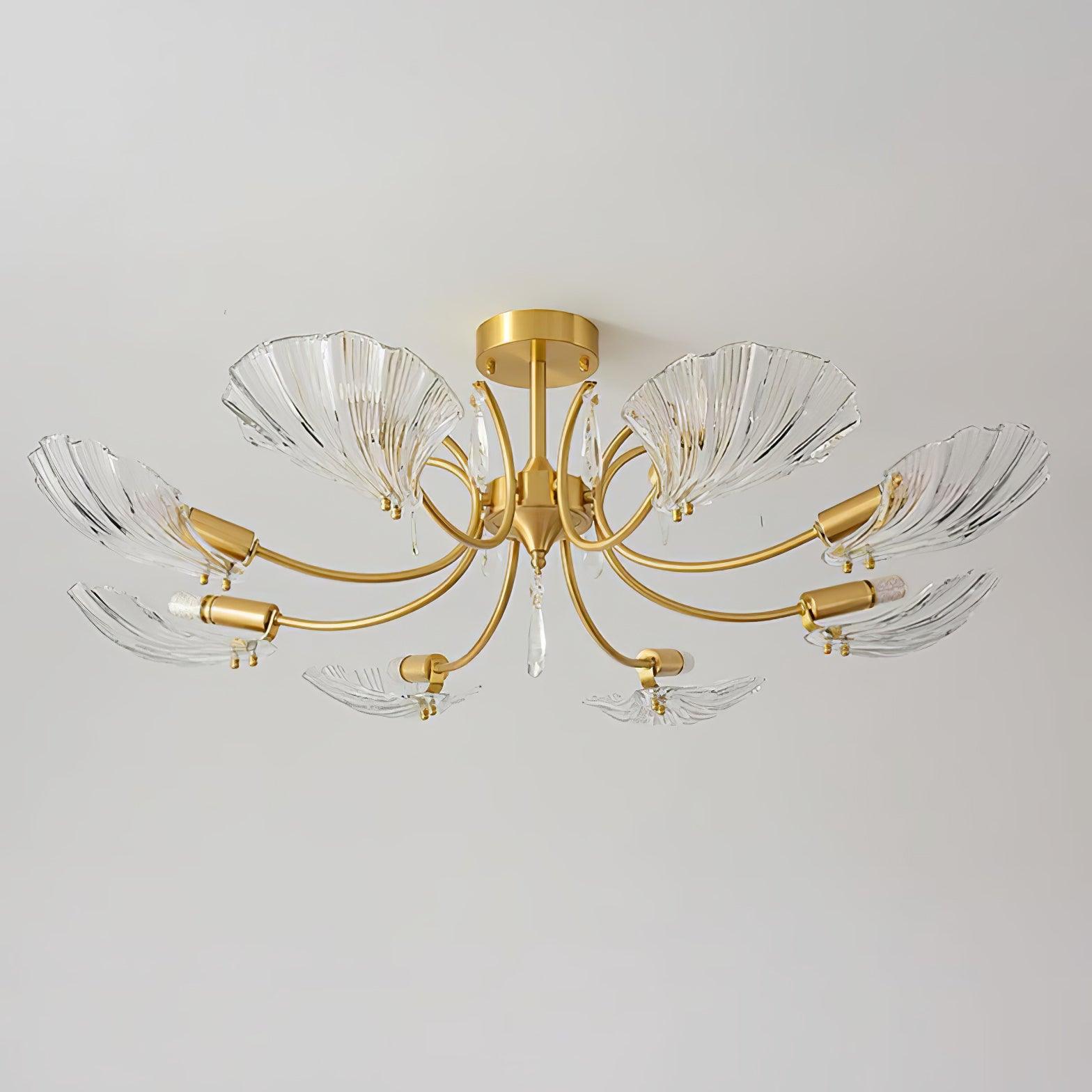Lumara Petal Glass Brass Chandelier - Blowlighting