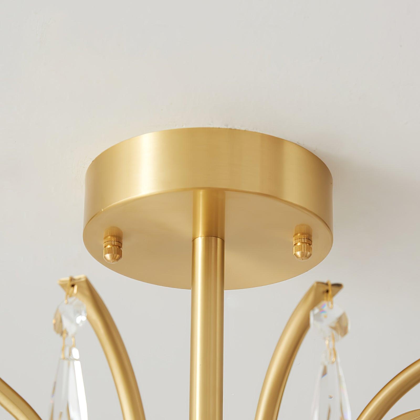 Lumara Petal Glass Brass Chandelier - Blowlighting