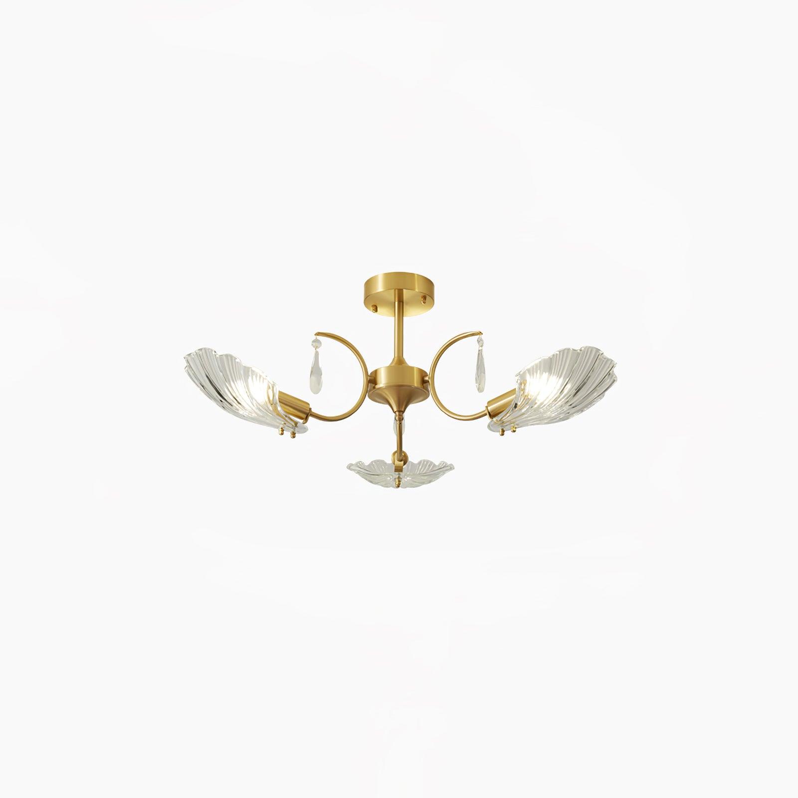 Lumara Petal Glass Brass Chandelier - Blowlighting