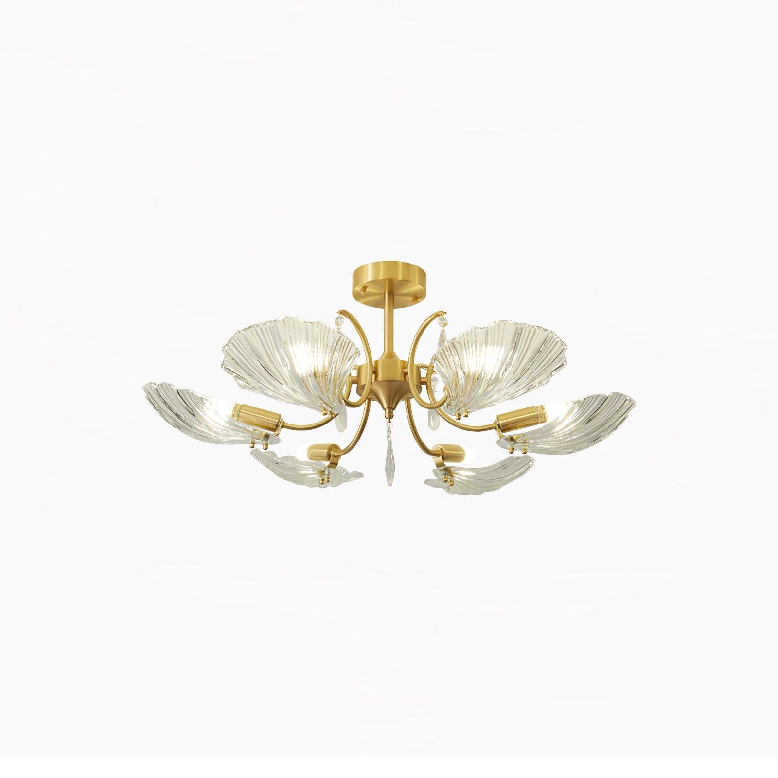 Lumara Petal Glass Brass Chandelier - Blowlighting