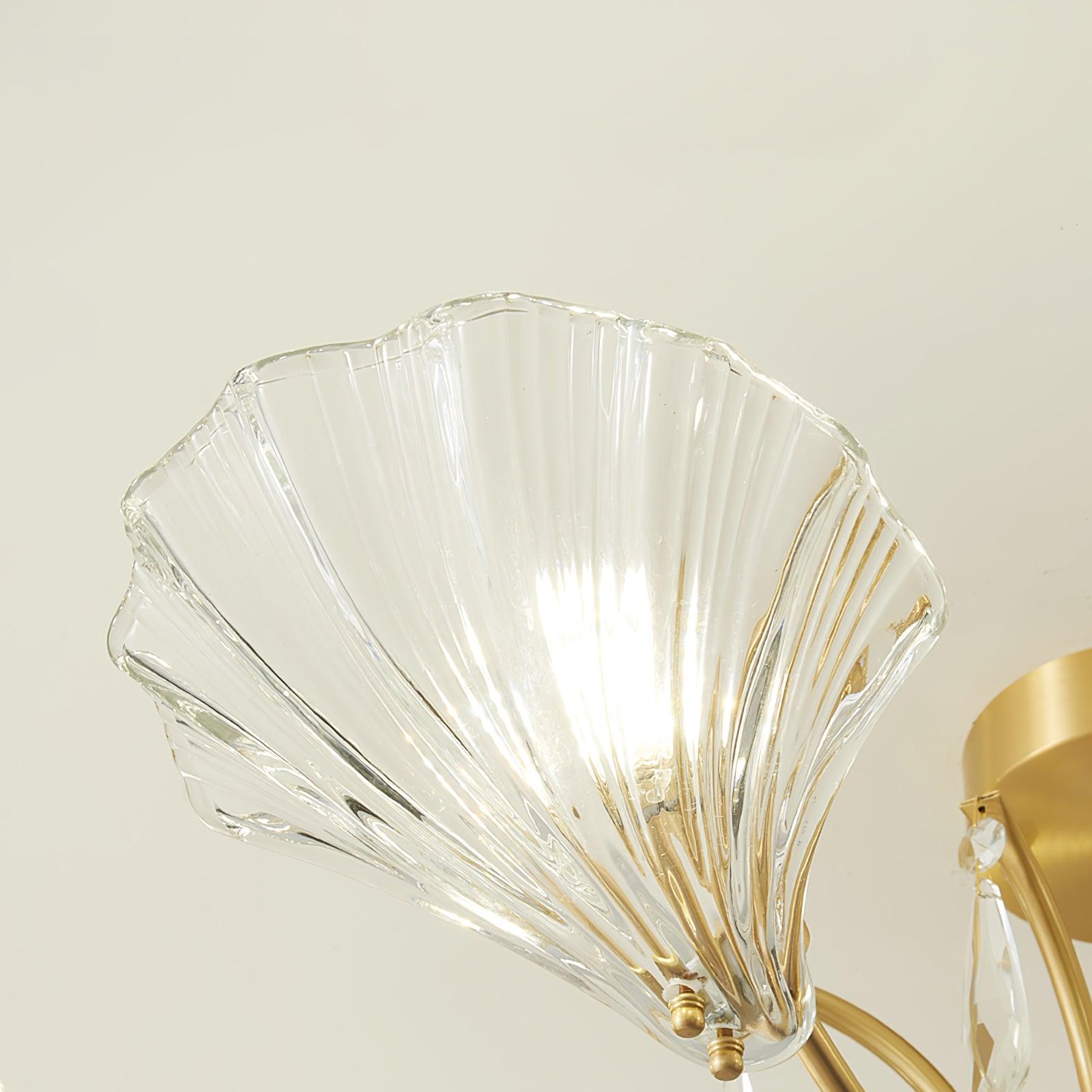 Lumara Petal Glass Brass Chandelier - Blowlighting