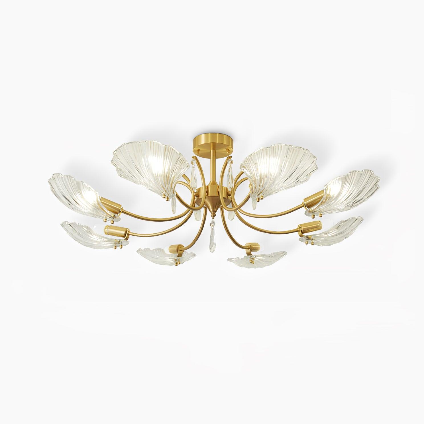 Lumara Petal Glass Brass Chandelier - Blowlighting