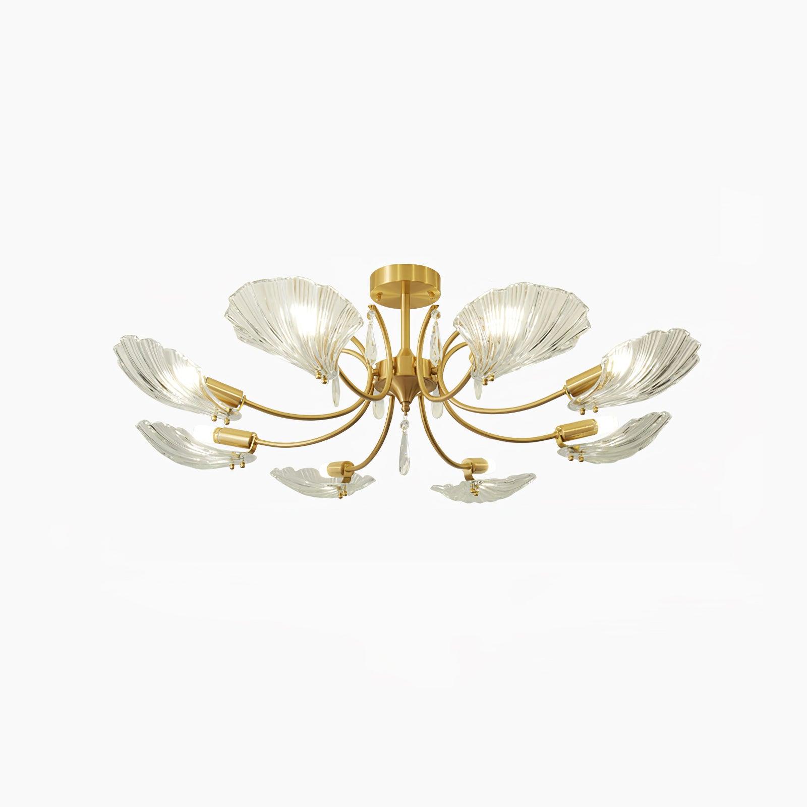 Lumara Petal Glass Brass Chandelier - Blowlighting