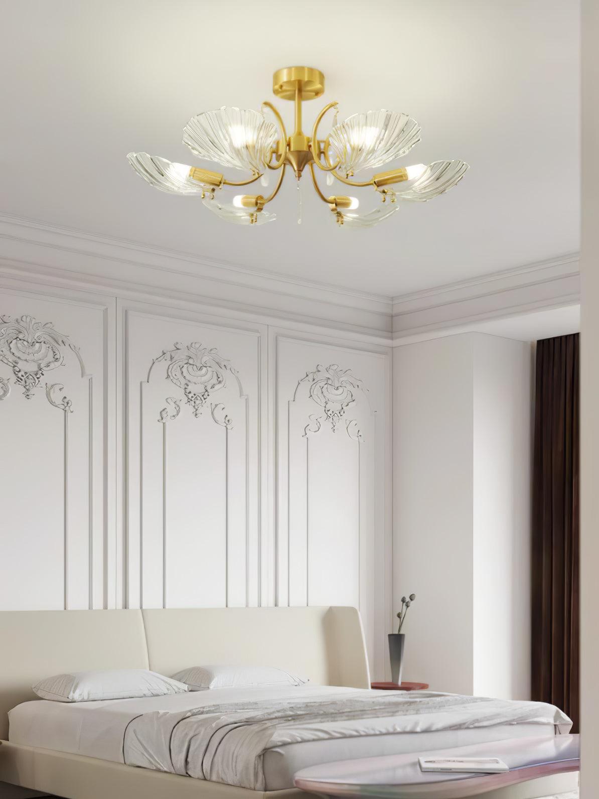 Lumara Petal Glass Brass Chandelier - Blowlighting
