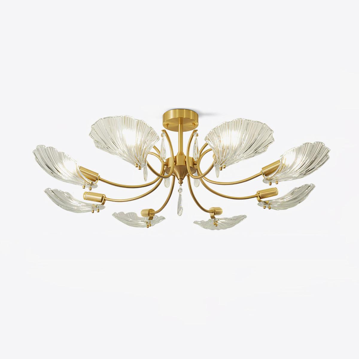 Lumara Petal Glass Brass Chandelier - Blowlighting