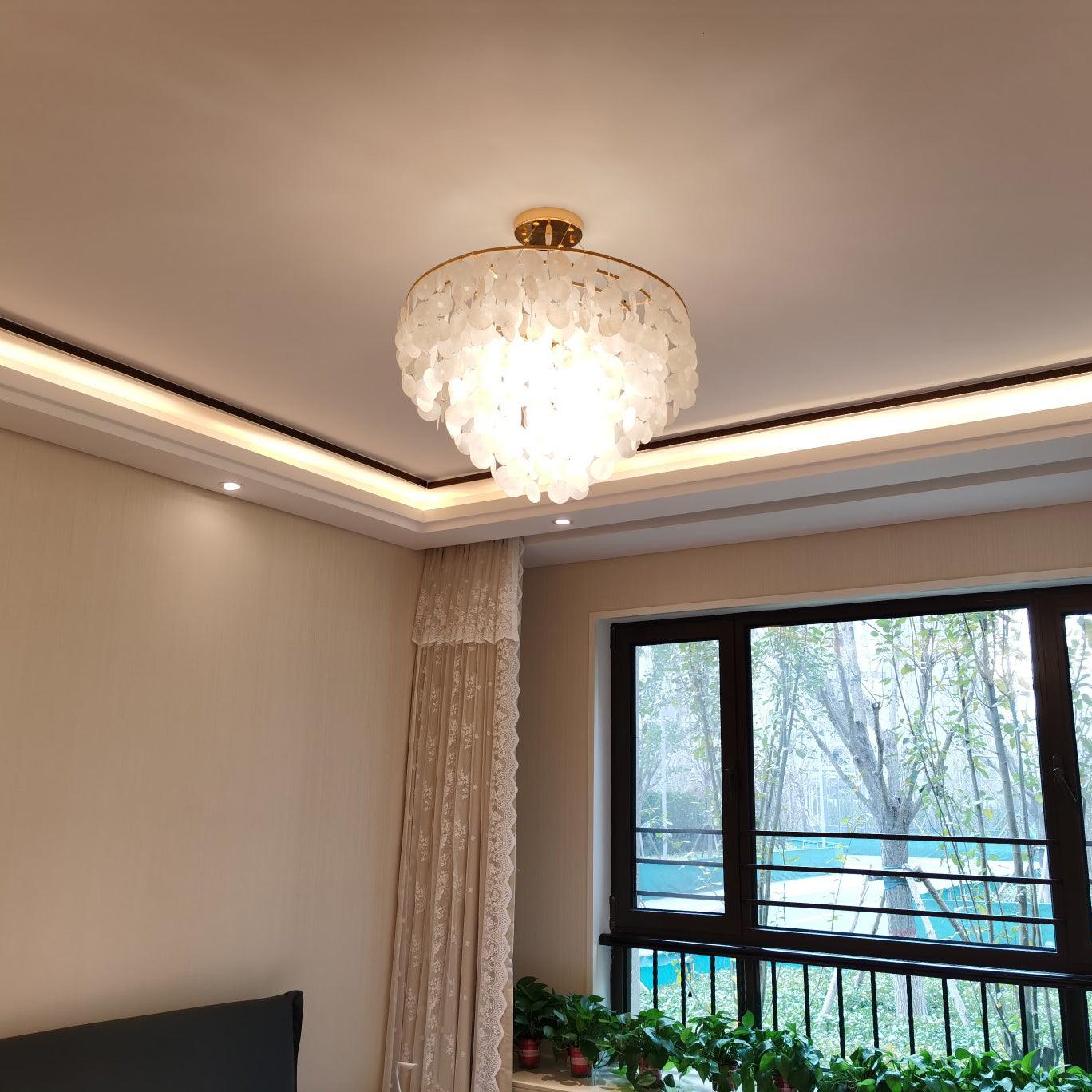 Esileth Postmodern Luxury Shell Wind Chime Metal Chandelier - Blowlighting